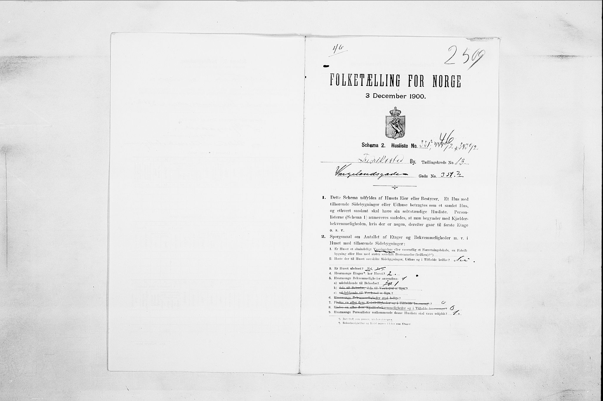 SAO, 1900 census for Fredrikstad, 1900