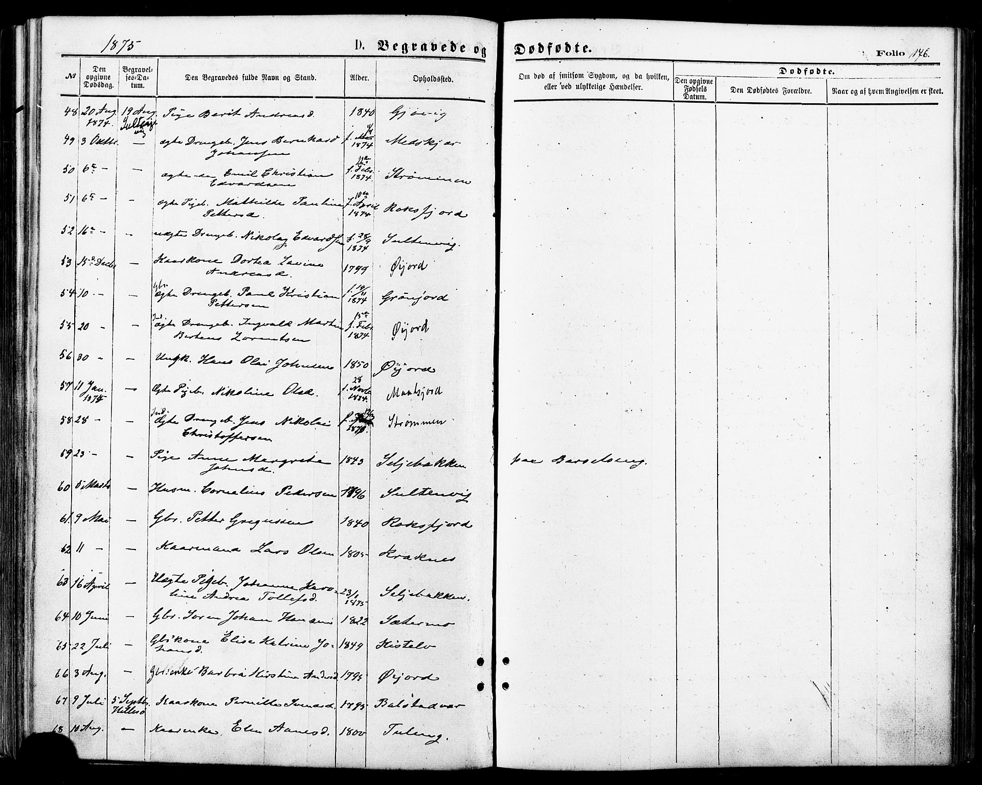 Lenvik sokneprestembete, SATØ/S-1310/H/Ha/Haa/L0010kirke: Parish register (official) no. 10, 1873-1880, p. 176