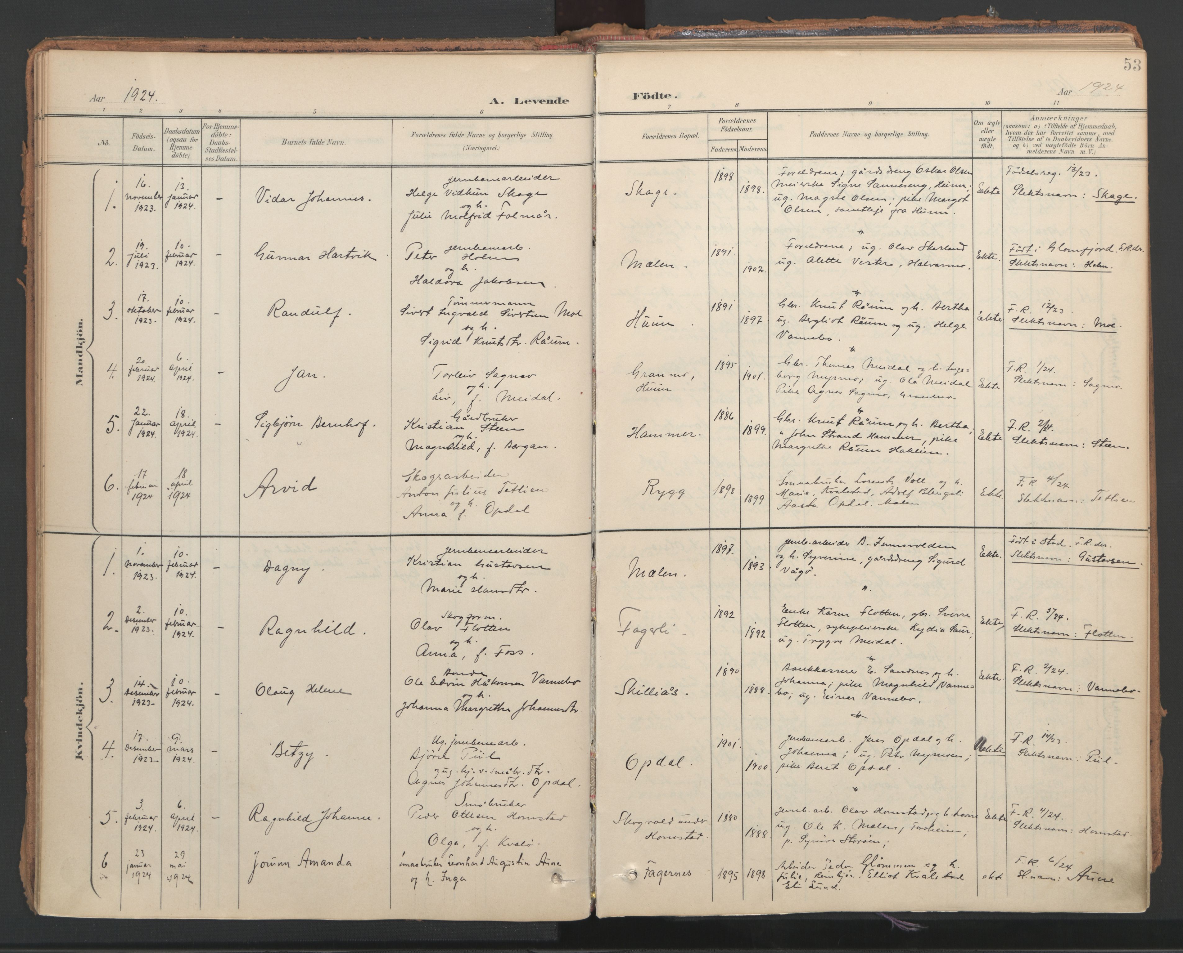 Ministerialprotokoller, klokkerbøker og fødselsregistre - Nord-Trøndelag, SAT/A-1458/766/L0564: Parish register (official) no. 767A02, 1900-1932, p. 53