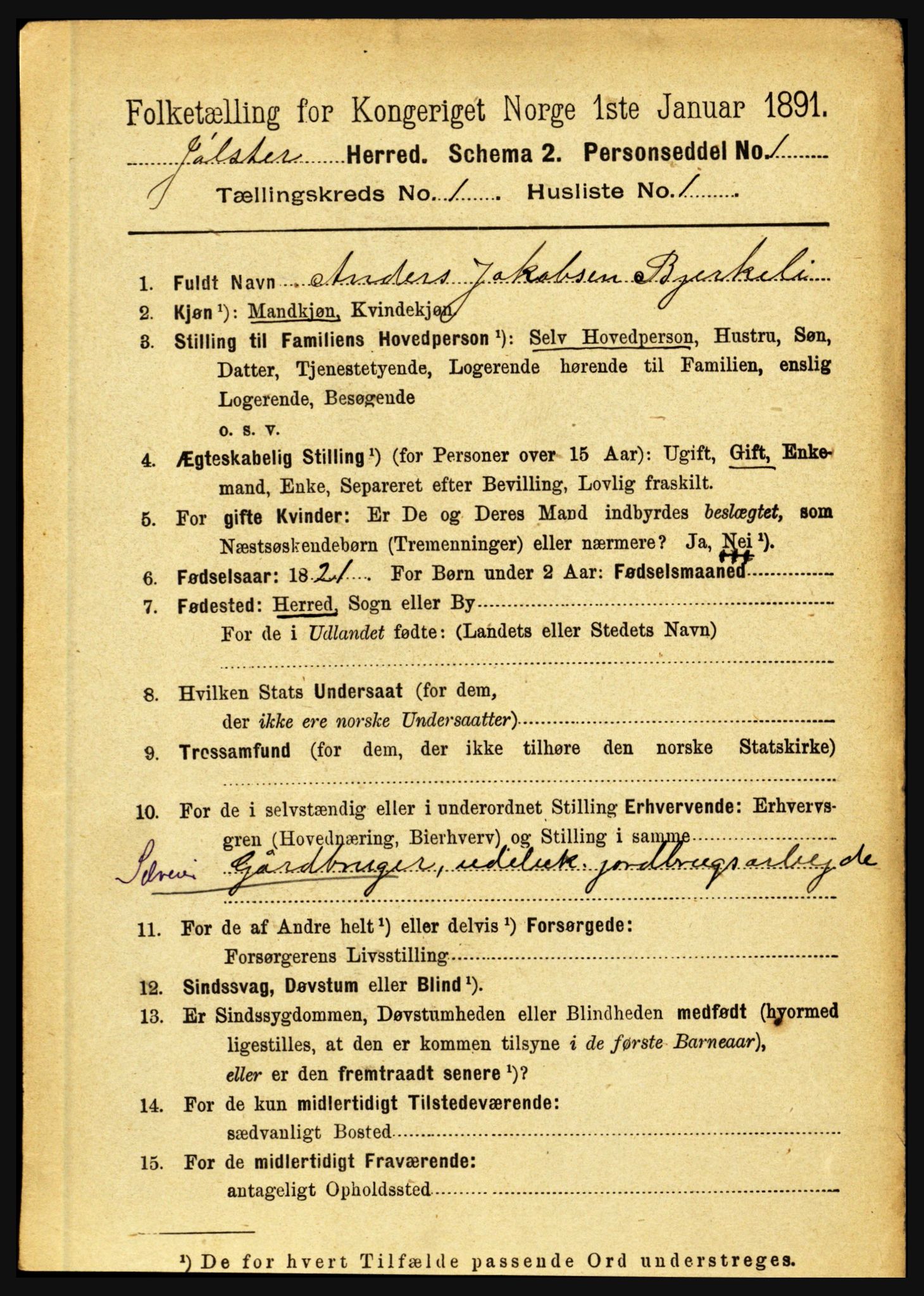 RA, 1891 census for 1431 Jølster, 1891, p. 96