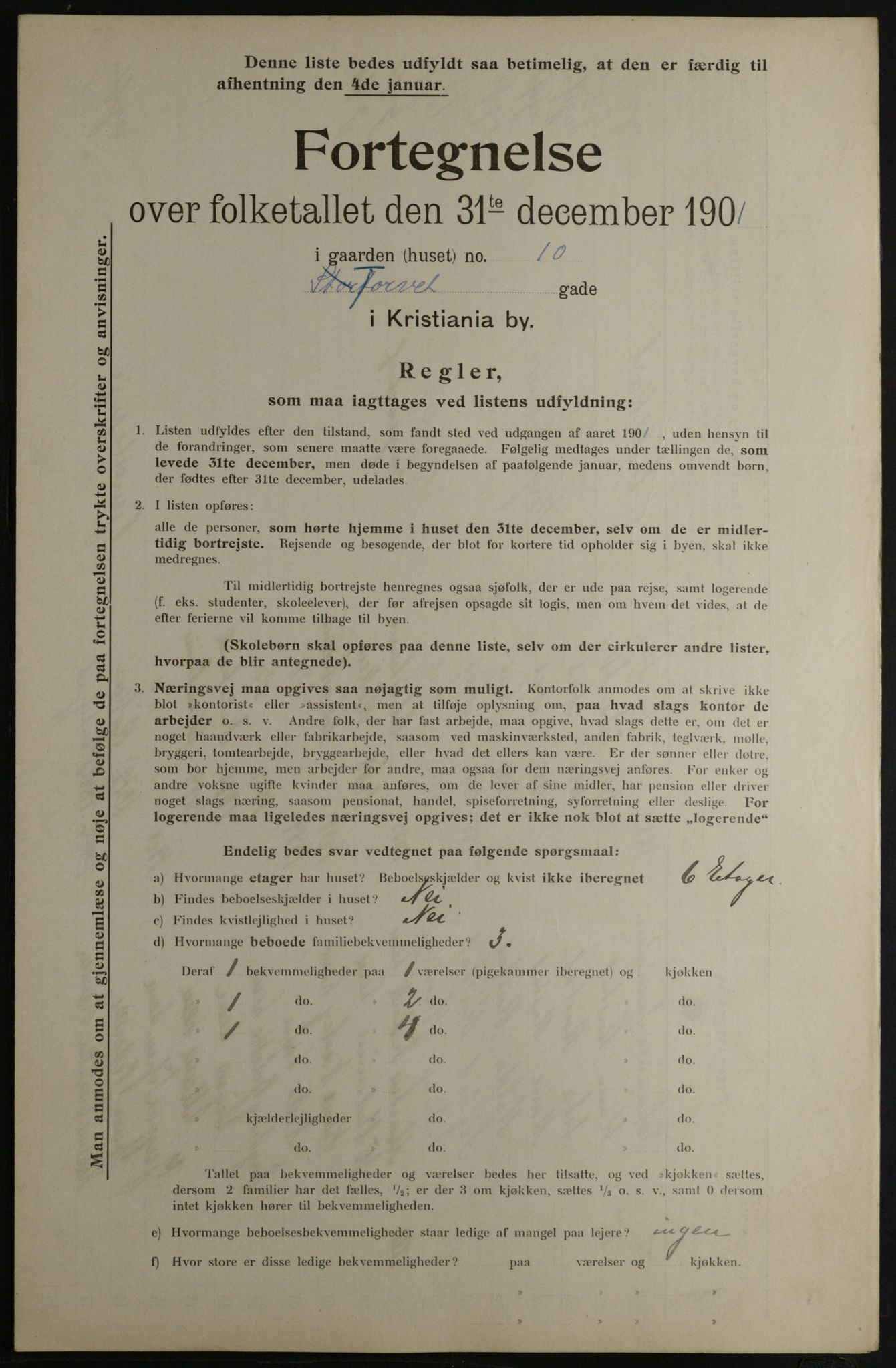 OBA, Municipal Census 1901 for Kristiania, 1901, p. 15949