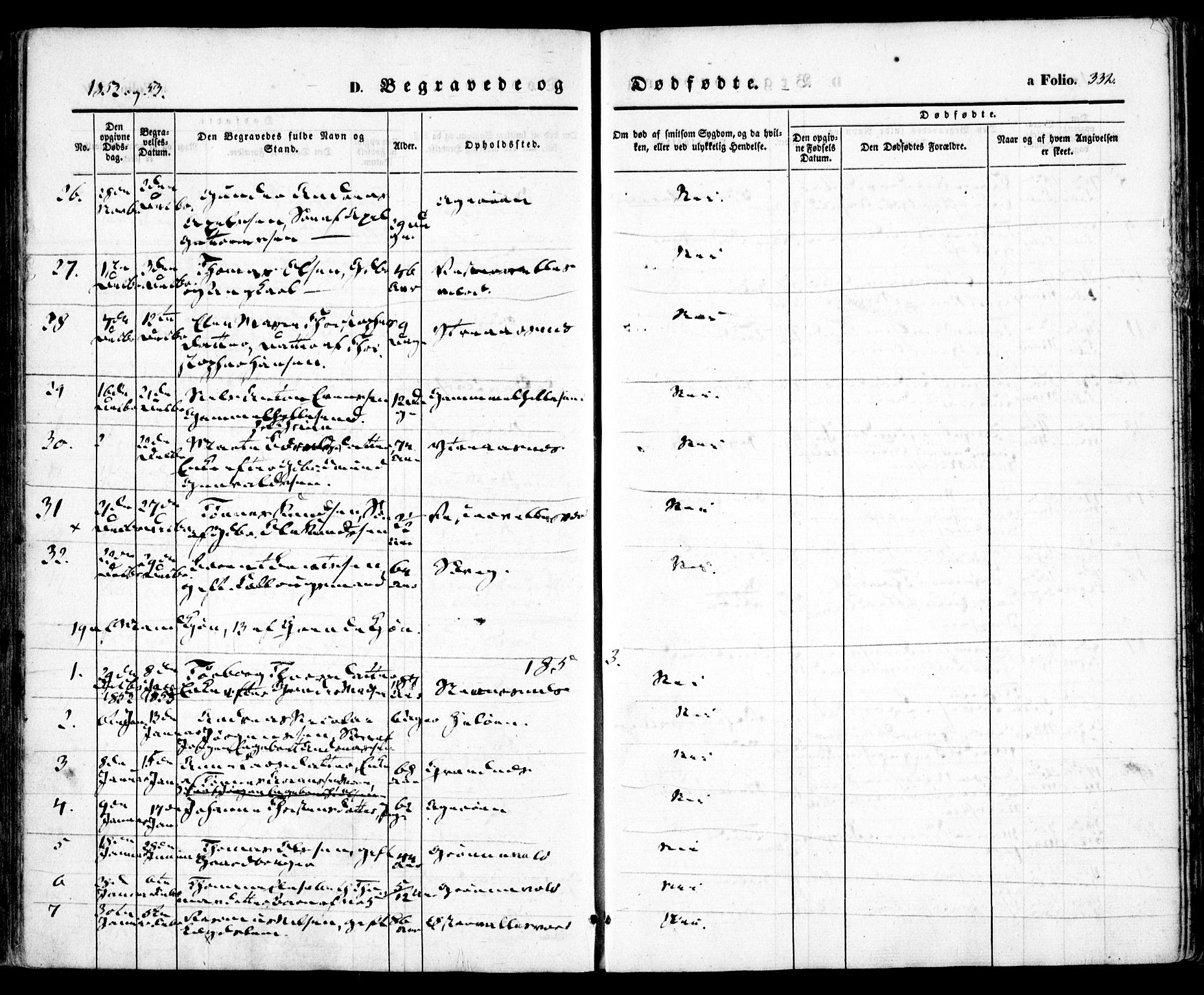 Høvåg sokneprestkontor, SAK/1111-0025/F/Fa/L0003: Parish register (official) no. A 3, 1843-1858, p. 332