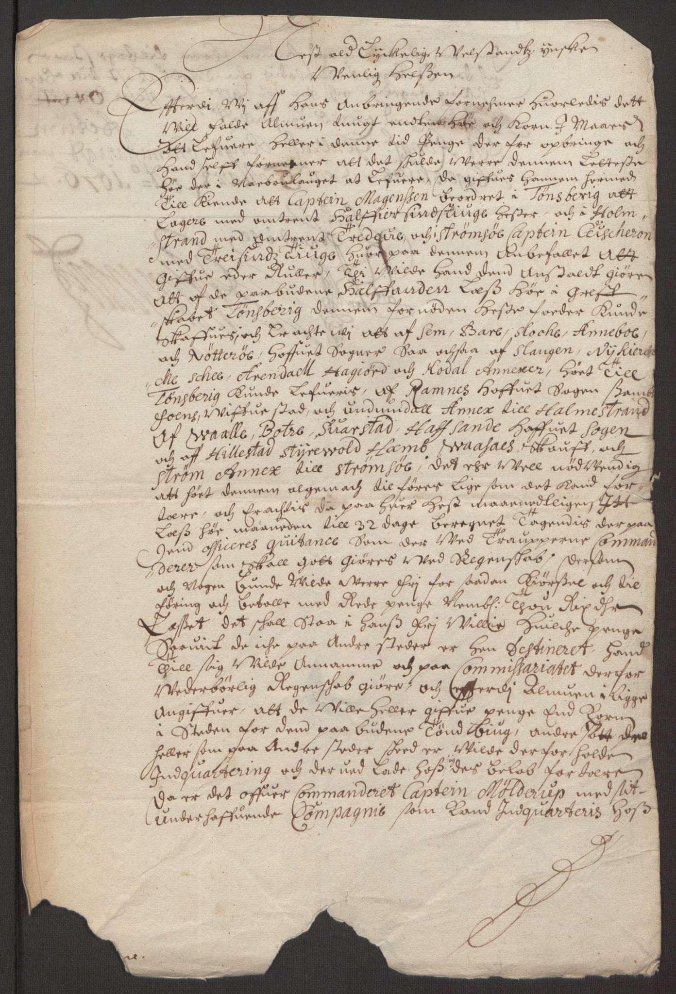 Rentekammeret inntil 1814, Reviderte regnskaper, Fogderegnskap, AV/RA-EA-4092/R32/L1844: Fogderegnskap Jarlsberg grevskap, 1674-1675, p. 278