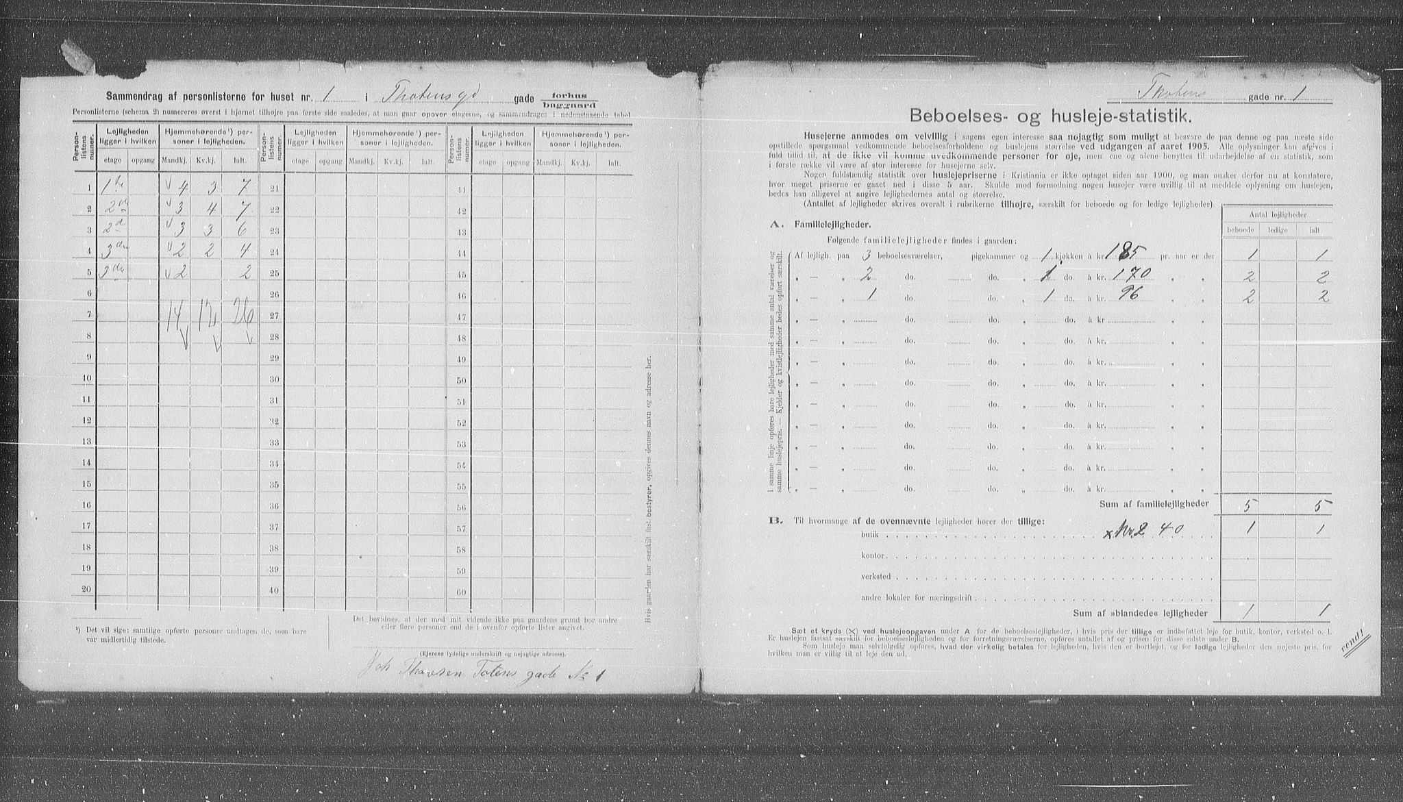 OBA, Municipal Census 1905 for Kristiania, 1905, p. 60571