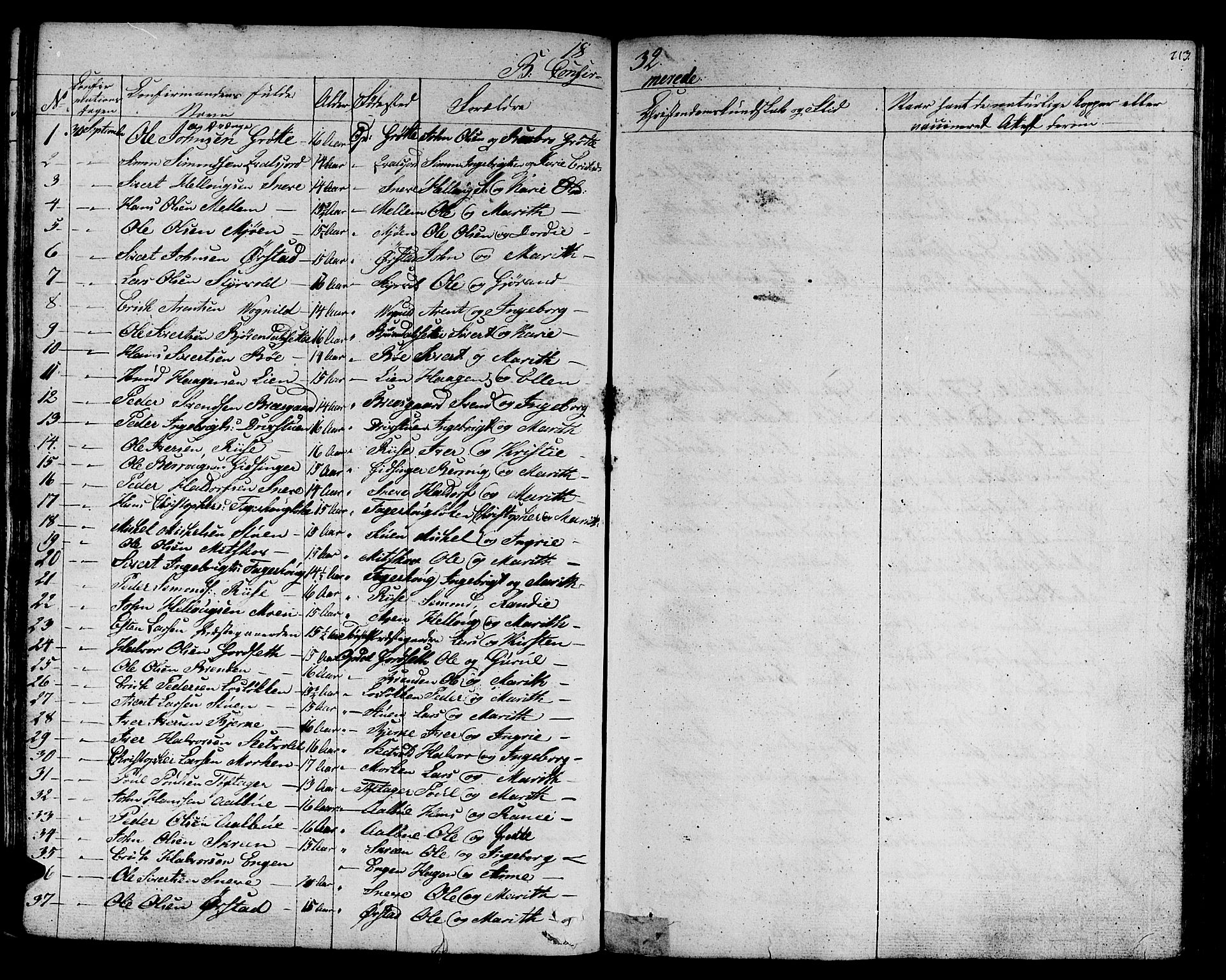 Ministerialprotokoller, klokkerbøker og fødselsregistre - Sør-Trøndelag, SAT/A-1456/678/L0897: Parish register (official) no. 678A06-07, 1821-1847, p. 213