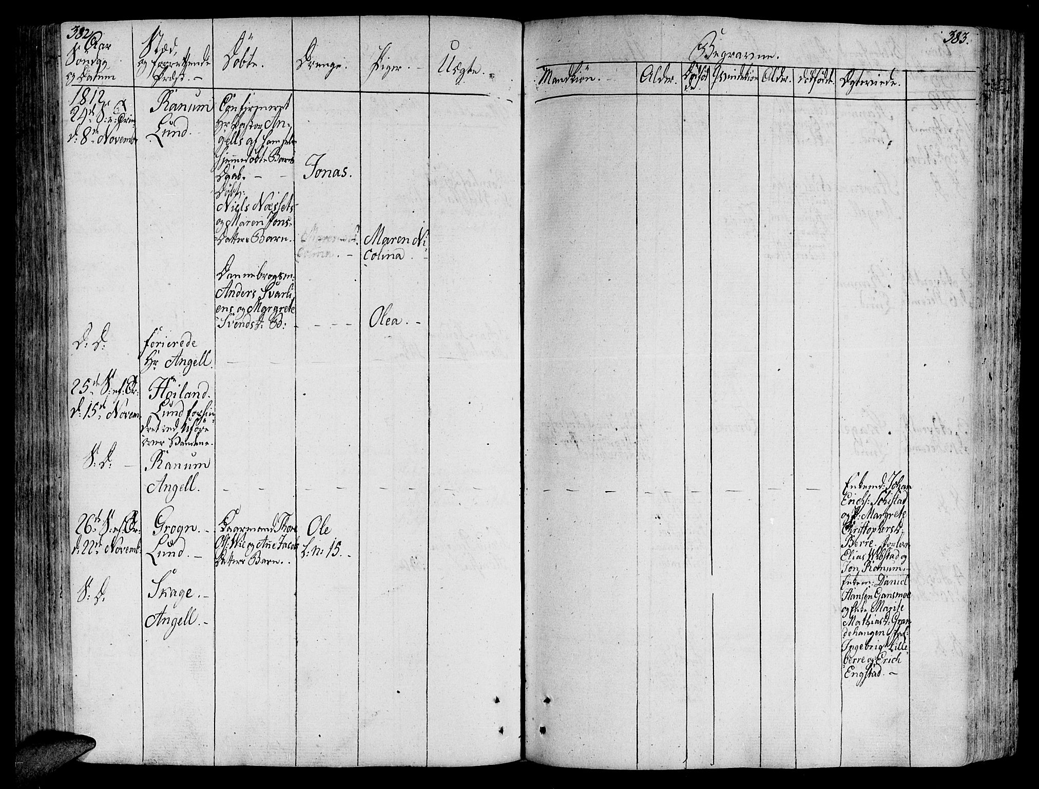 Ministerialprotokoller, klokkerbøker og fødselsregistre - Nord-Trøndelag, SAT/A-1458/764/L0545: Parish register (official) no. 764A05, 1799-1816, p. 382-383