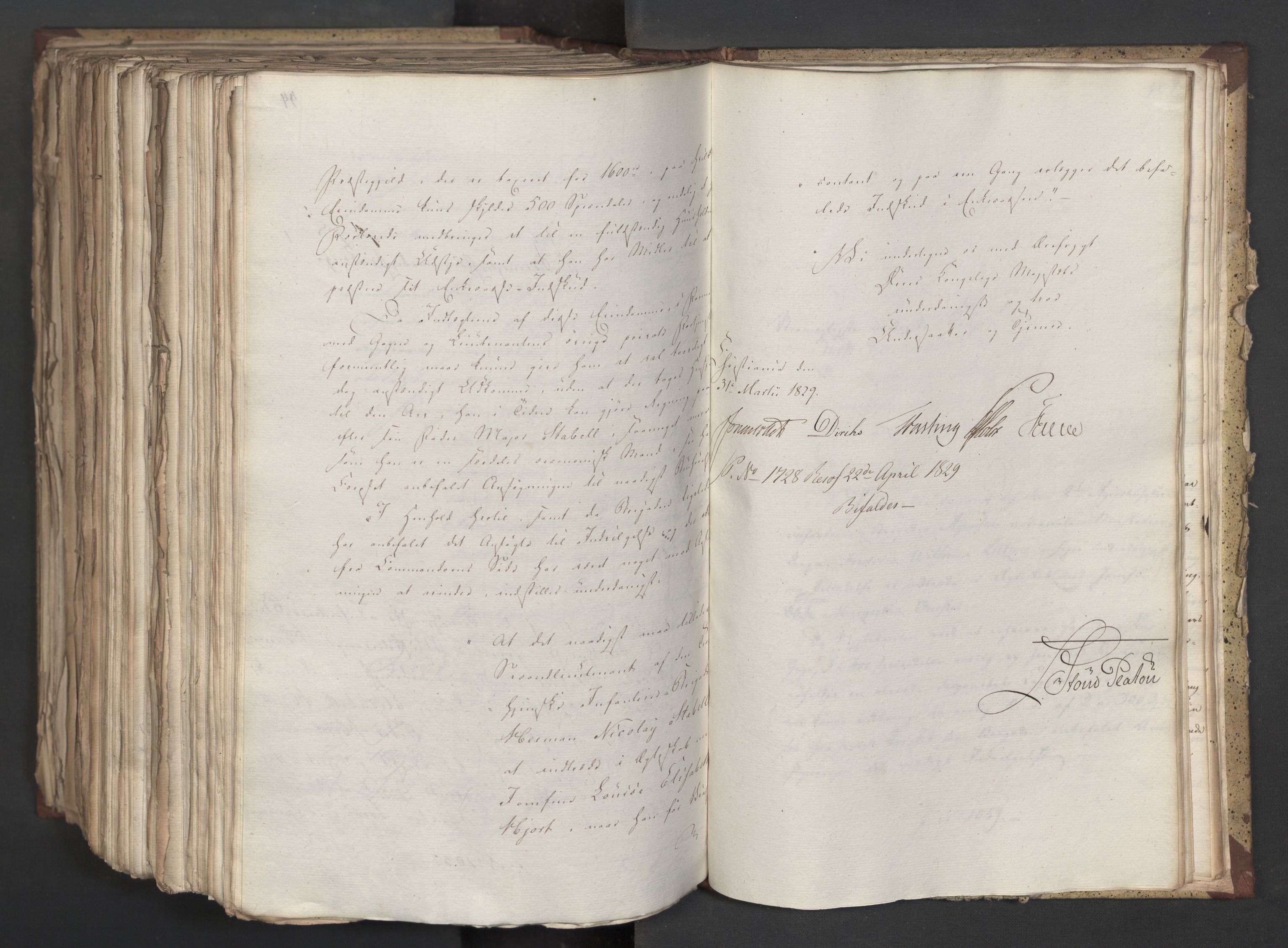 Statsrådsavdelingen i Stockholm, AV/RA-S-1003/D/Da/L0058: Regjeringsinnstillinger nr. 808-1073, 1829, p. 743