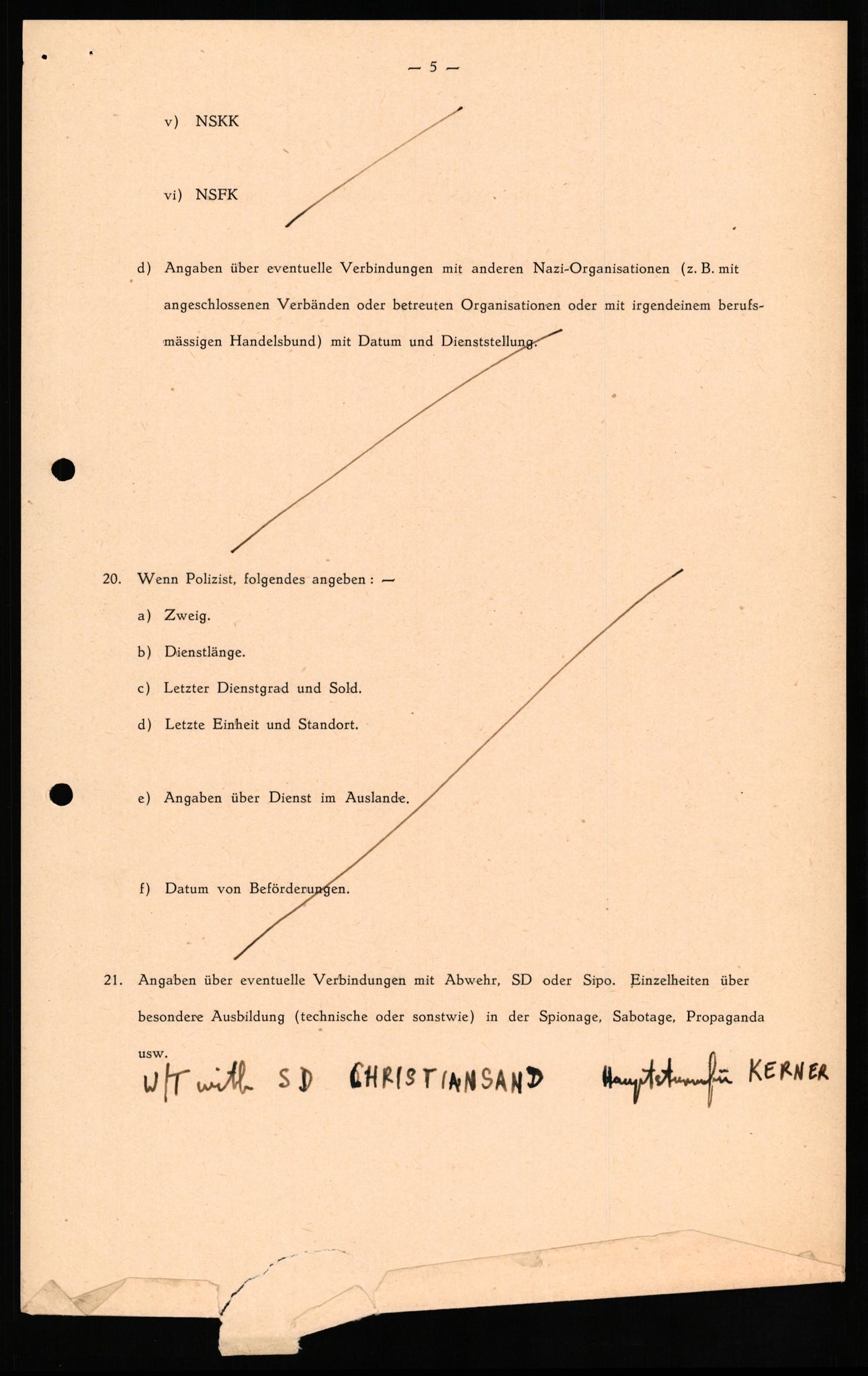 Forsvaret, Forsvarets overkommando II, AV/RA-RAFA-3915/D/Db/L0030: CI Questionaires. Tyske okkupasjonsstyrker i Norge. Tyskere., 1945-1946, p. 203