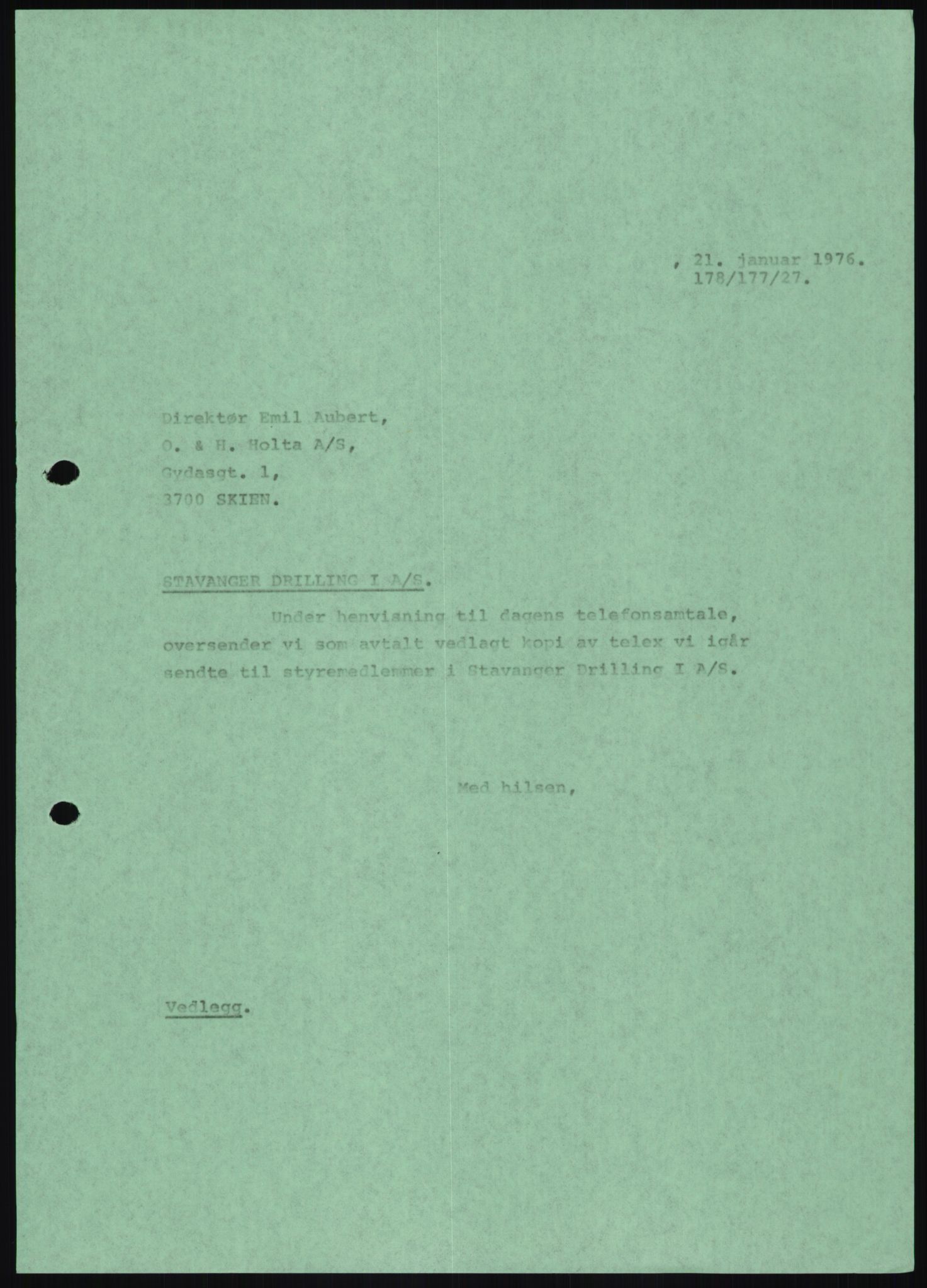 Pa 1503 - Stavanger Drilling AS, AV/SAST-A-101906/D/L0007: Korrespondanse og saksdokumenter, 1974-1981, p. 108