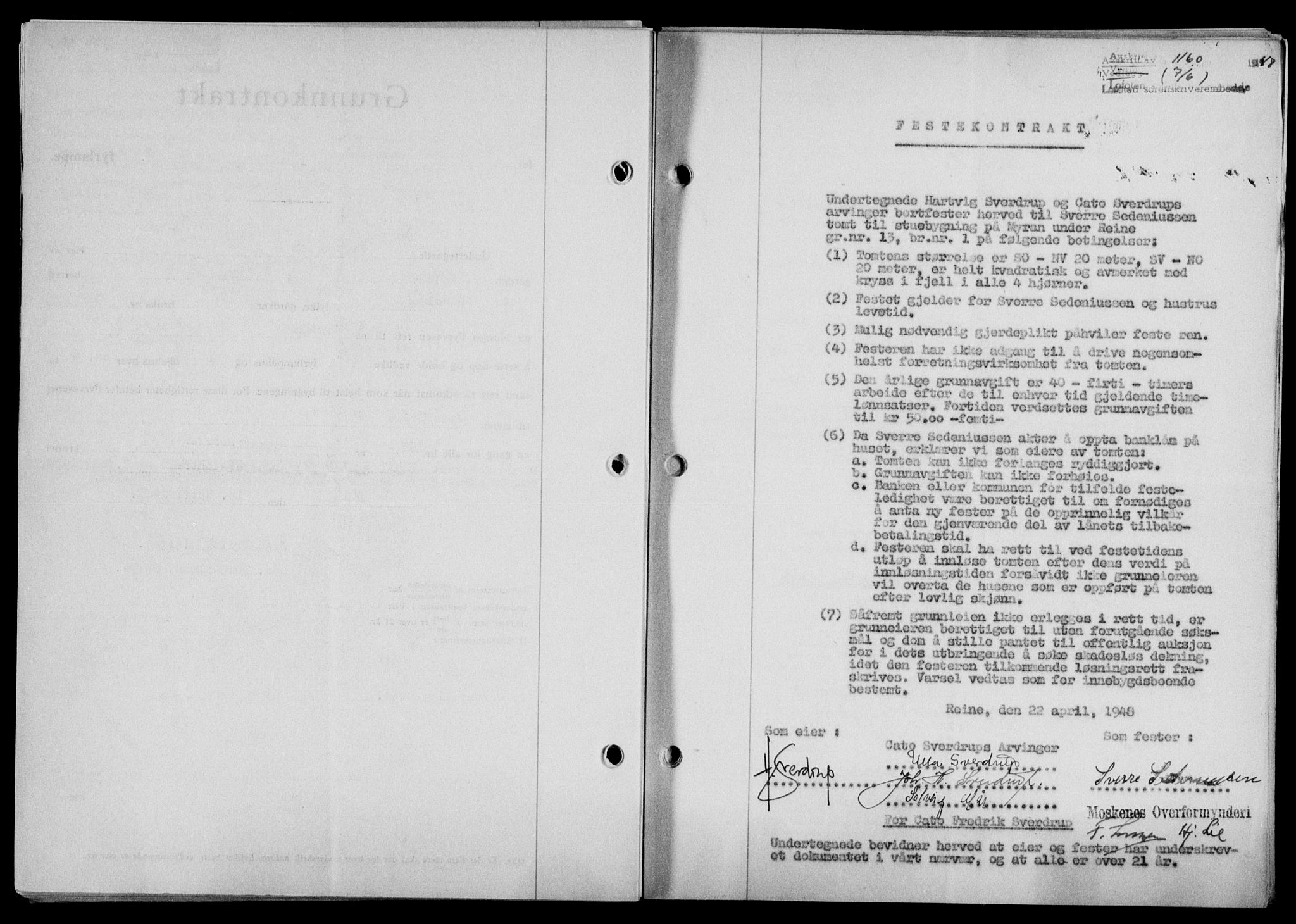Lofoten sorenskriveri, SAT/A-0017/1/2/2C/L0018a: Mortgage book no. 18a, 1948-1948, Diary no: : 1160/1948