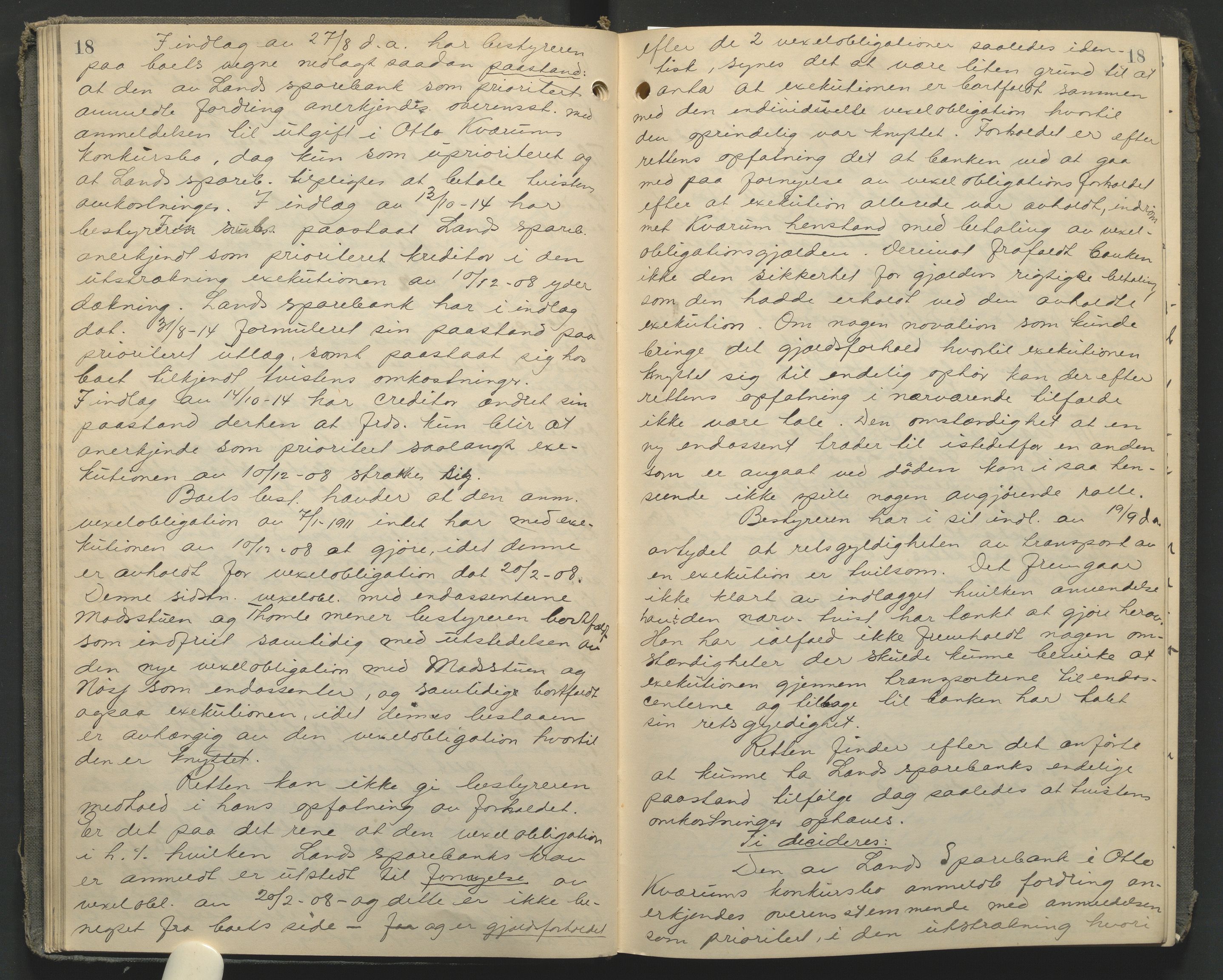 Hadeland og Land tingrett, AV/SAH-TING-010/J/Jc/L0010: Skifteforhandlingsprotokoll, 1914-1920, p. 18