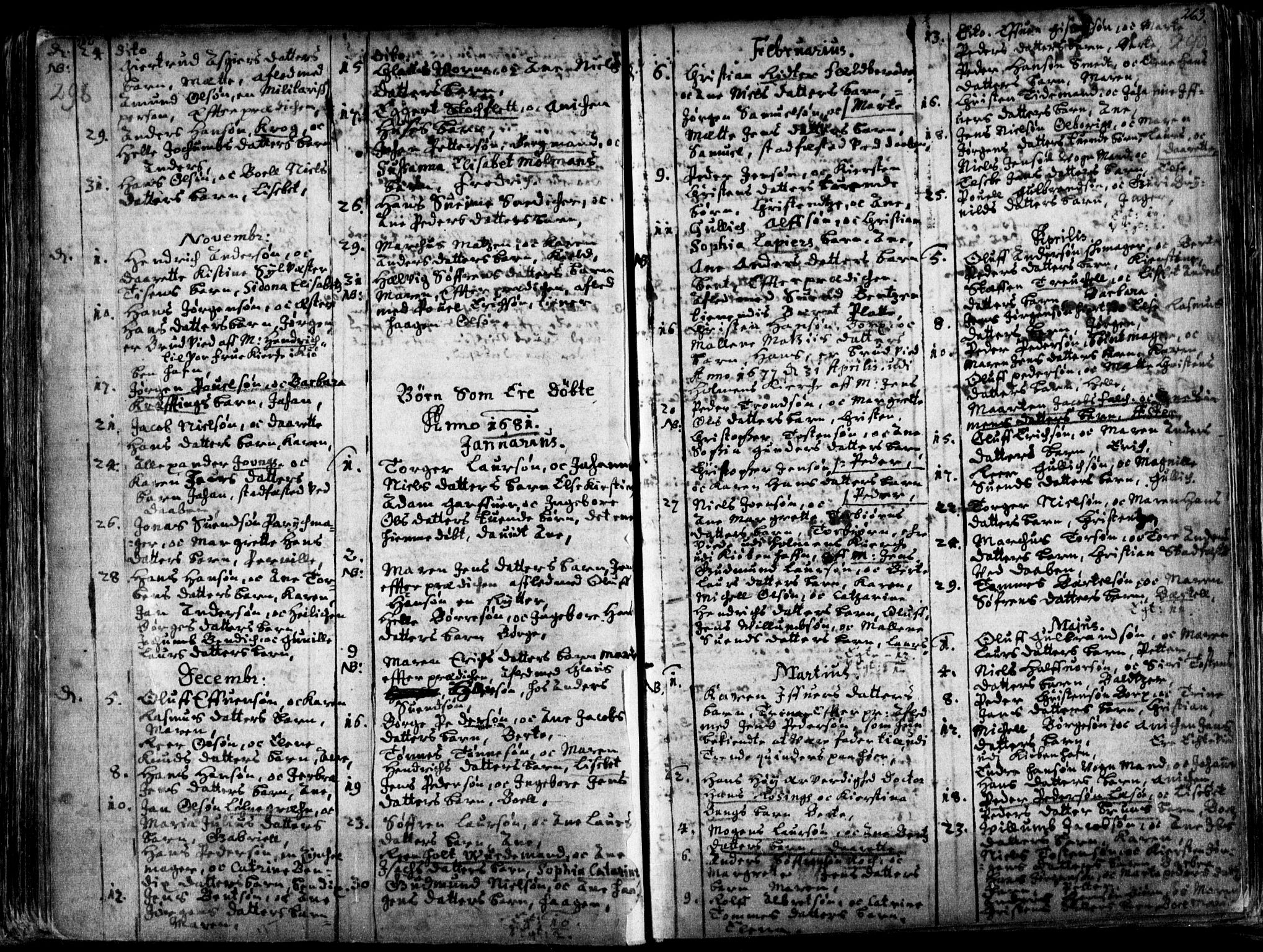 Oslo domkirke Kirkebøker, SAO/A-10752/F/Fa/L0001: Parish register (official) no. 1, 1648-1704, p. 262-263