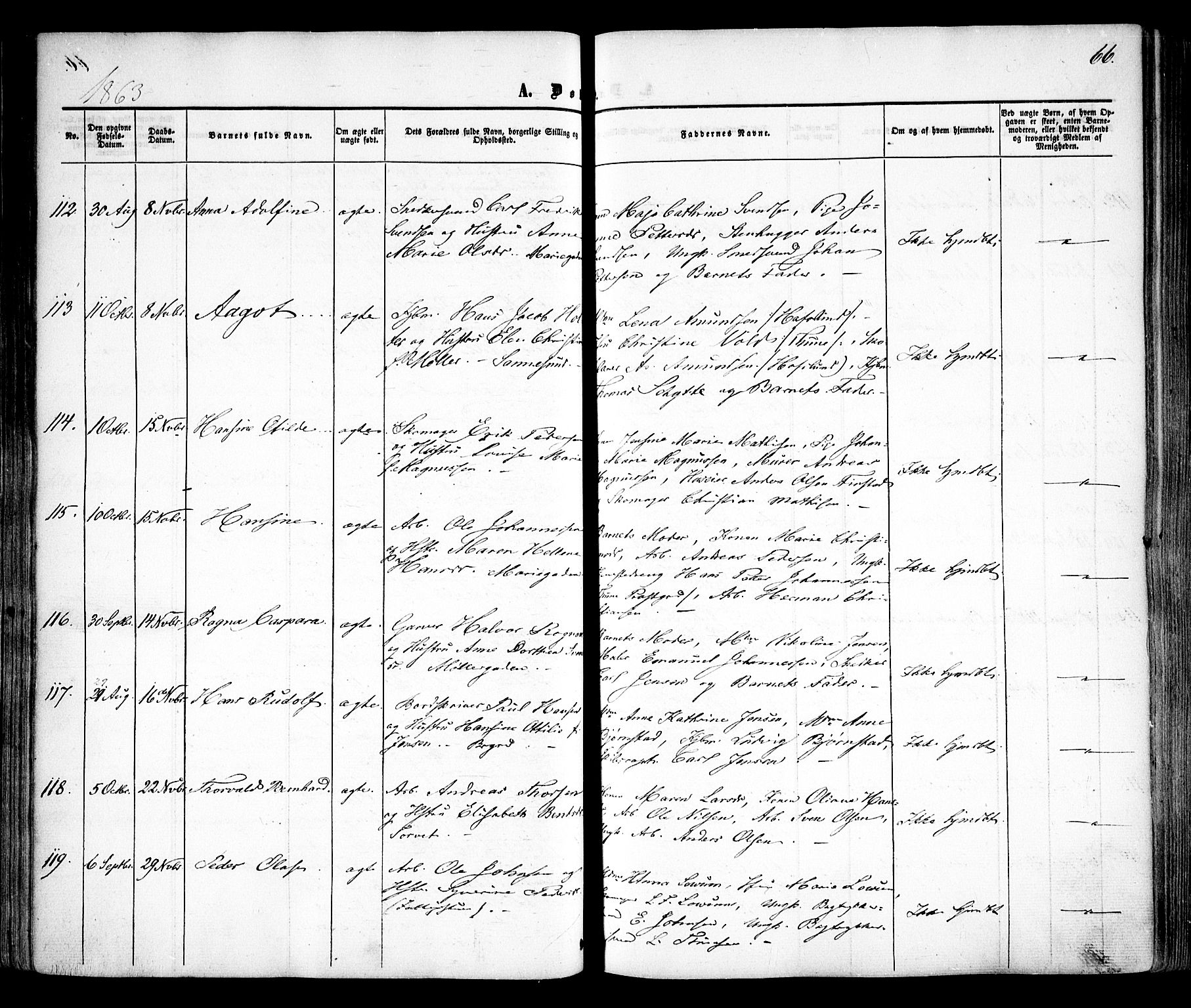 Sarpsborg prestekontor Kirkebøker, SAO/A-2006/F/Fa/L0001: Parish register (official) no. 1, 1859-1868, p. 66