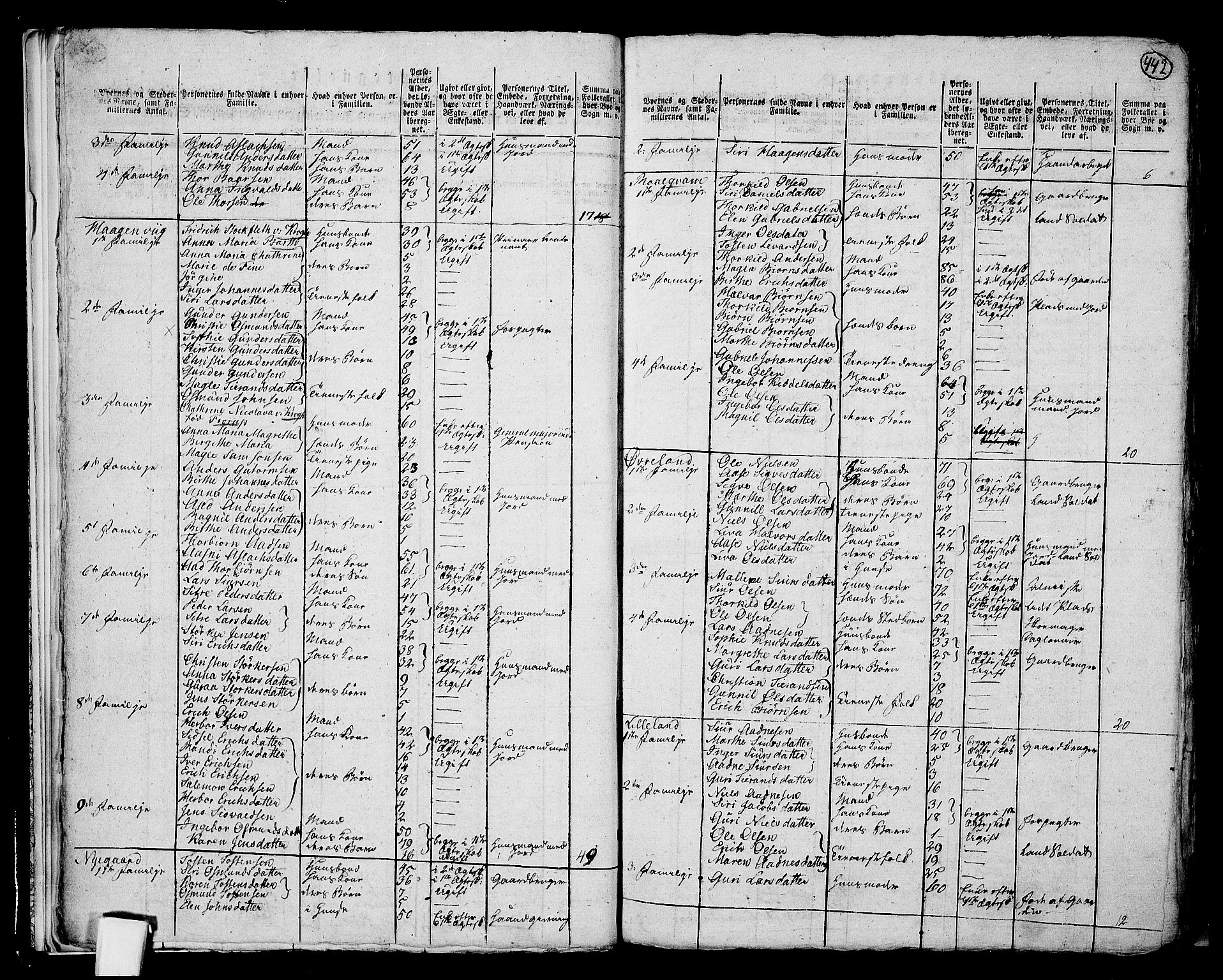RA, 1801 census for 1157P Vikedal, 1801, p. 441b-442a