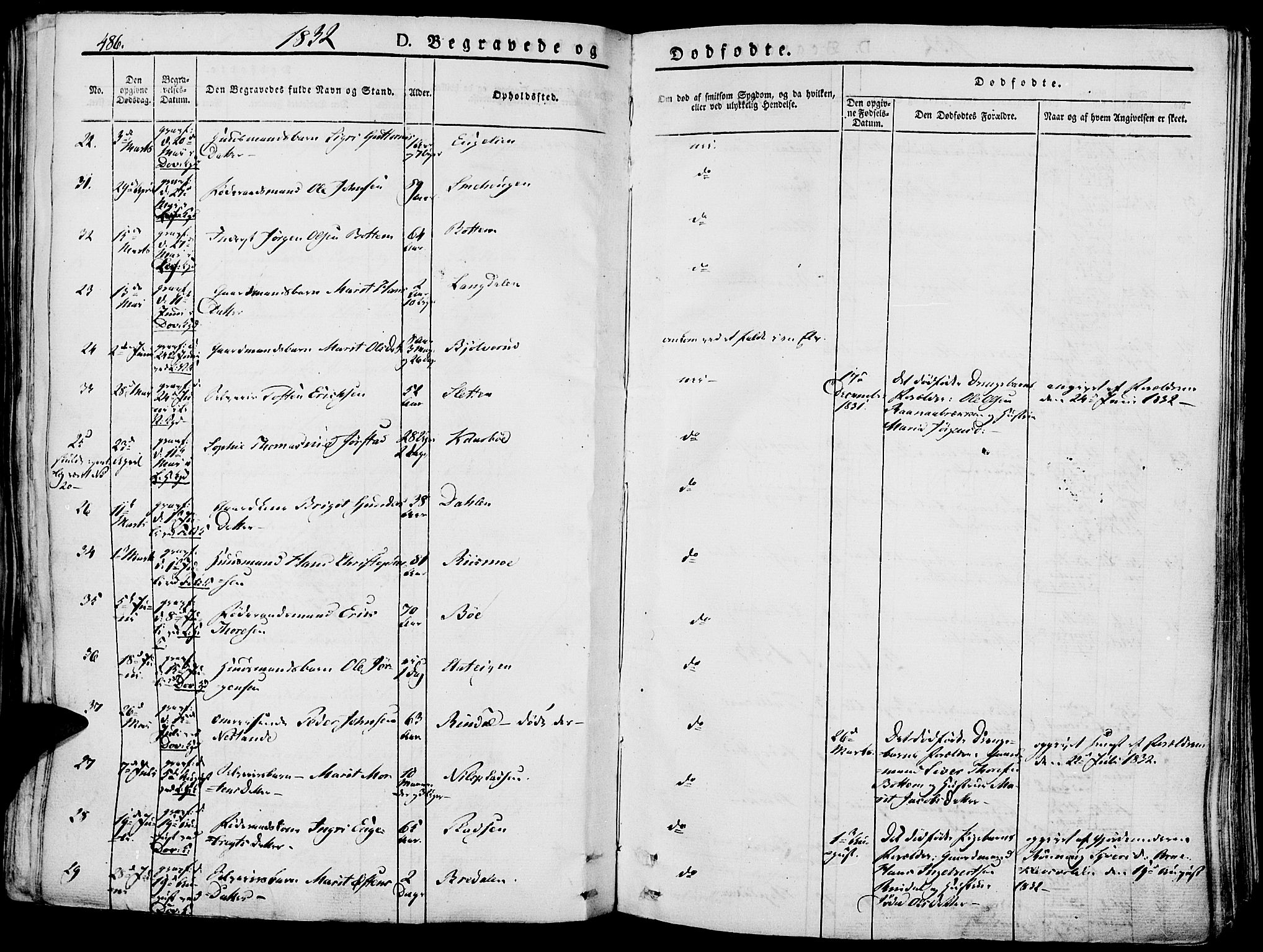 Lesja prestekontor, SAH/PREST-068/H/Ha/Haa/L0005: Parish register (official) no. 5, 1830-1842, p. 486