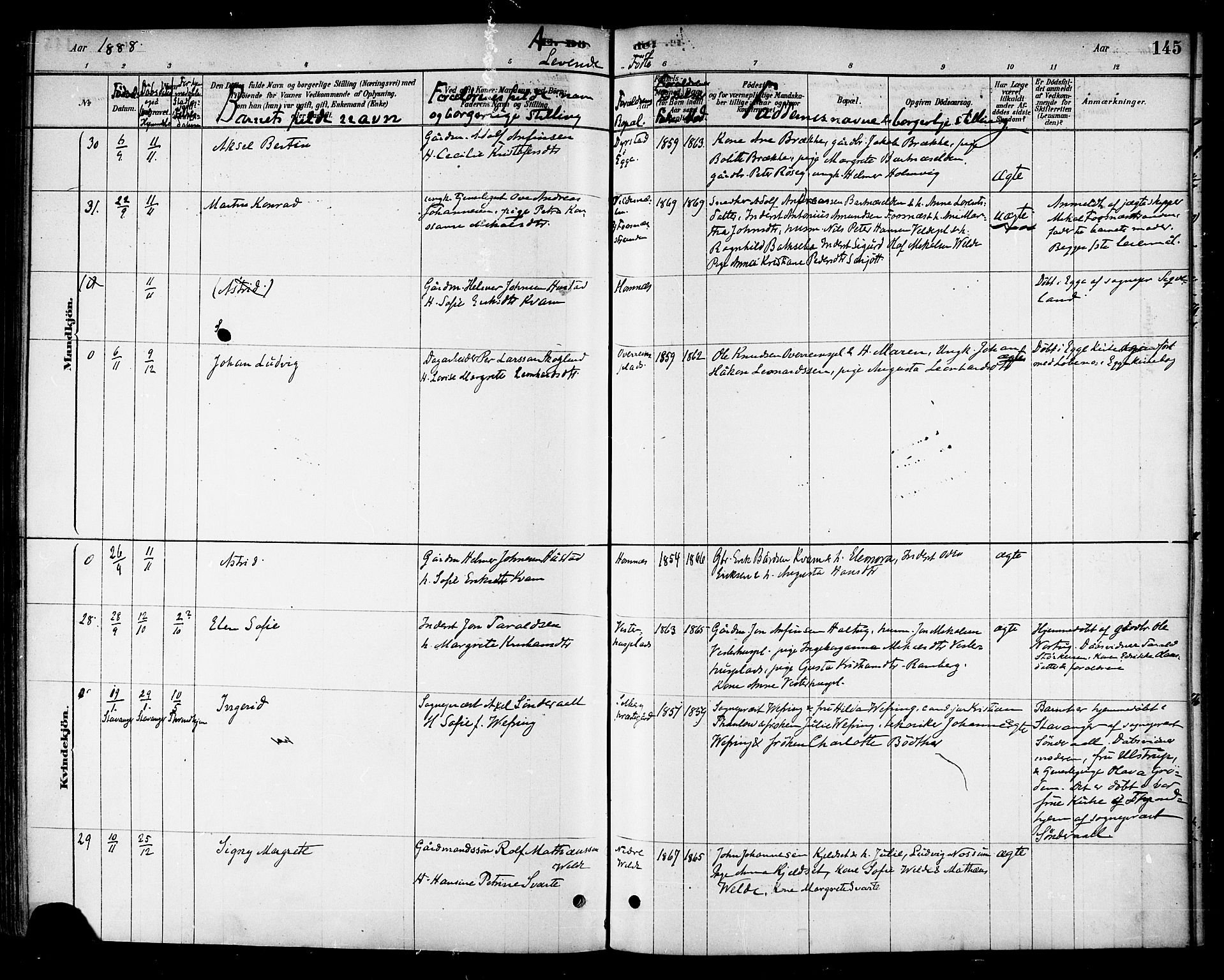 Ministerialprotokoller, klokkerbøker og fødselsregistre - Nord-Trøndelag, AV/SAT-A-1458/741/L0395: Parish register (official) no. 741A09, 1878-1888, p. 145