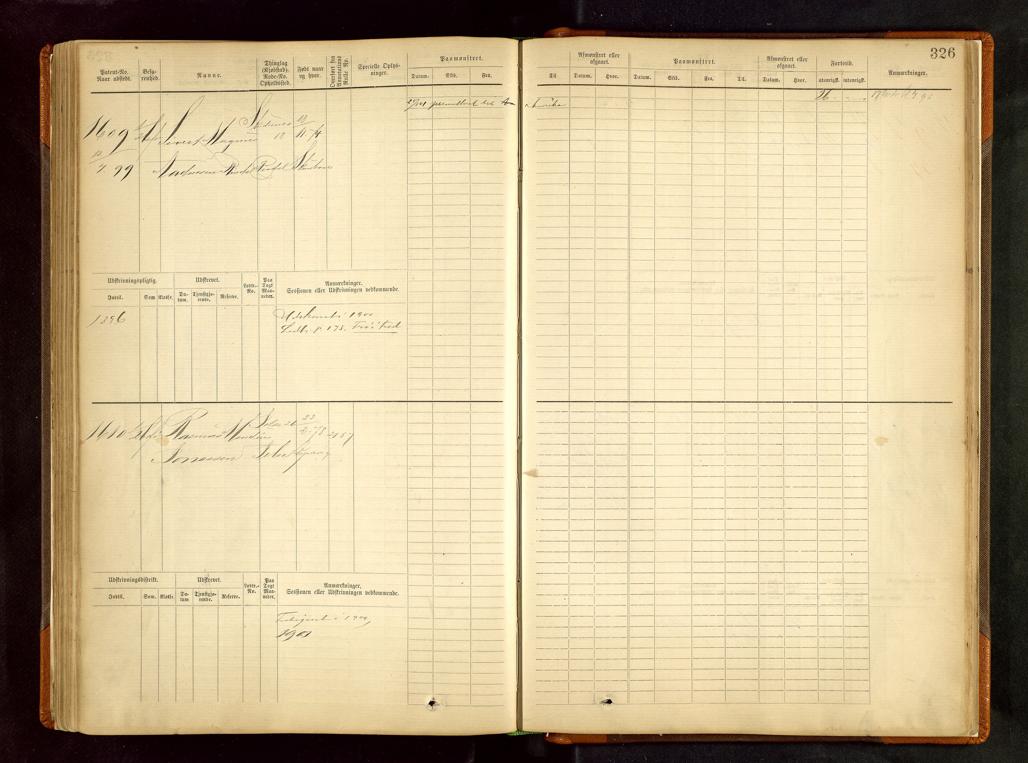 Haugesund sjømannskontor, AV/SAST-A-102007/F/Fb/Fbb/L0002: Sjøfartsrulle Skudenes kretsnr. 959-2439, 1860-1948, p. 326