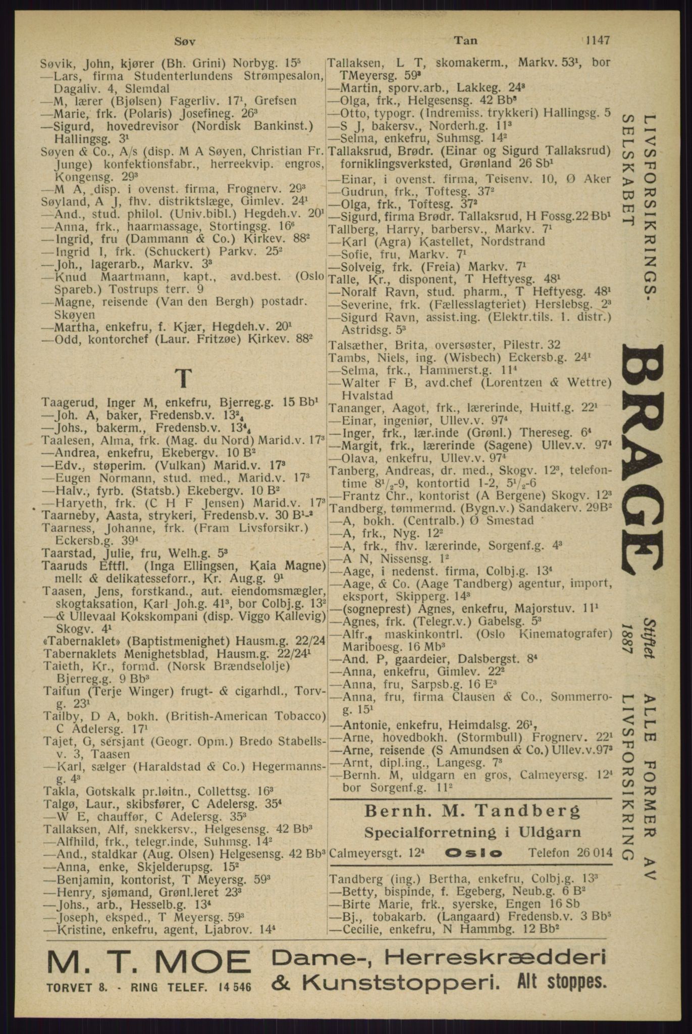 Kristiania/Oslo adressebok, PUBL/-, 1929, p. 1147
