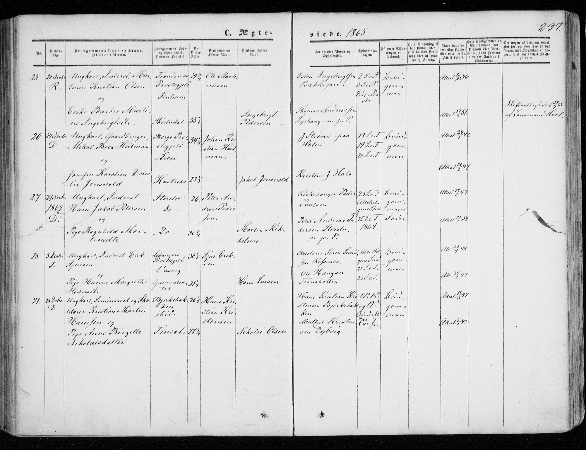 Tranøy sokneprestkontor, SATØ/S-1313/I/Ia/Iaa/L0007kirke: Parish register (official) no. 7, 1856-1866, p. 237