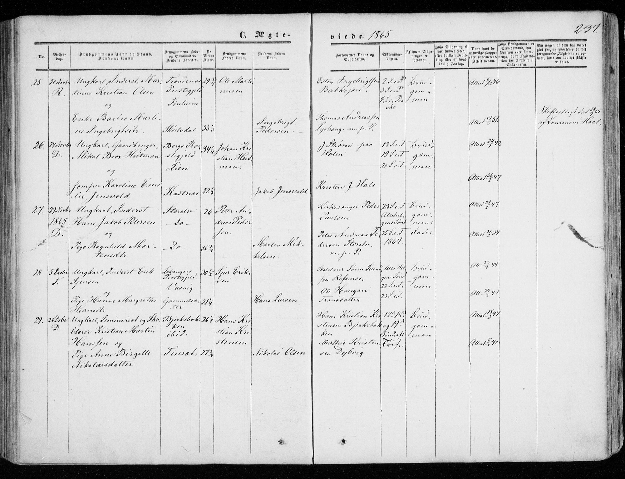 Tranøy sokneprestkontor, AV/SATØ-S-1313/I/Ia/Iaa/L0007kirke: Parish register (official) no. 7, 1856-1866, p. 237