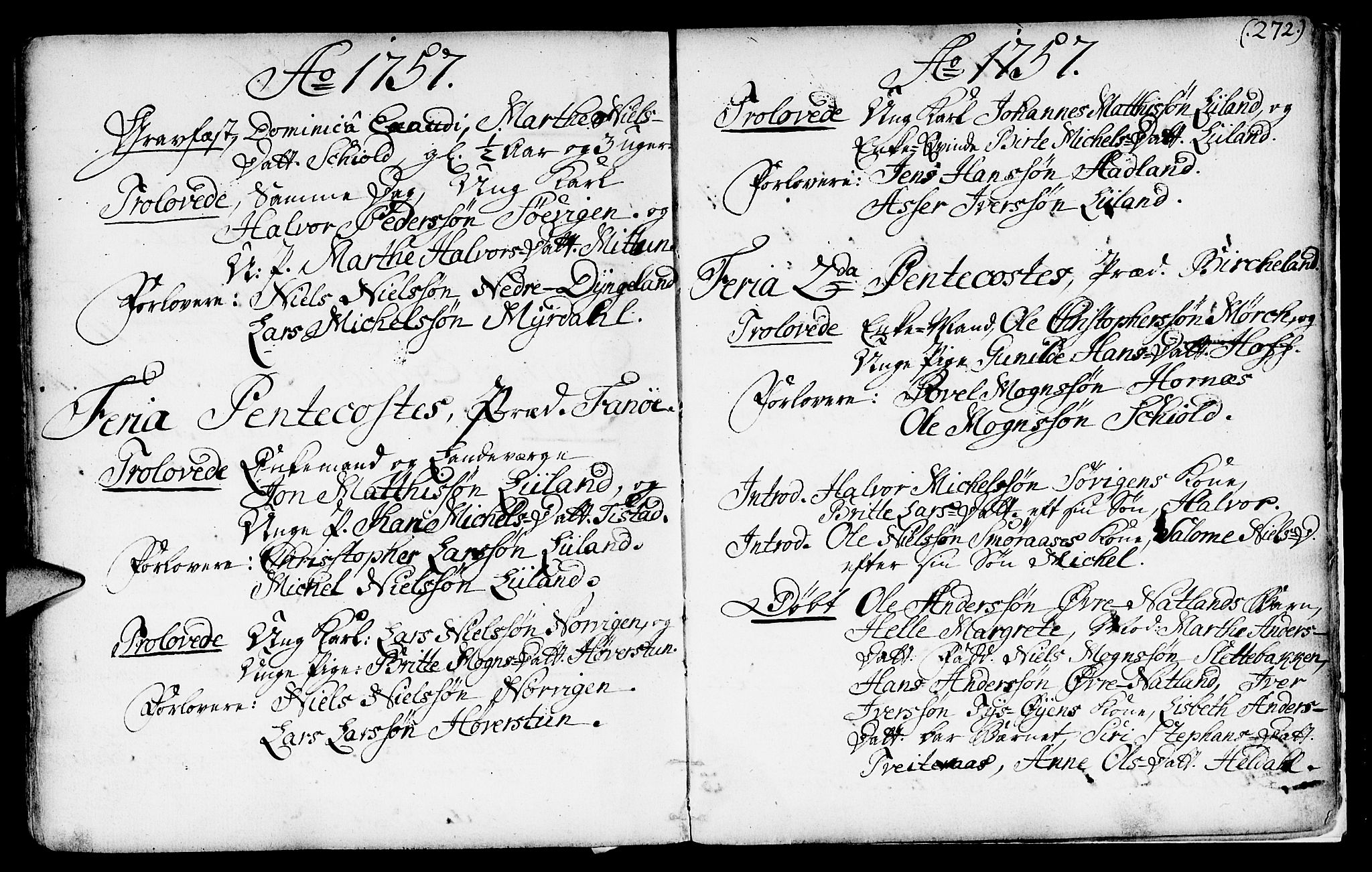 Fana Sokneprestembete, AV/SAB-A-75101/H/Haa/Haaa/L0003: Parish register (official) no. A 3, 1736-1757, p. 272