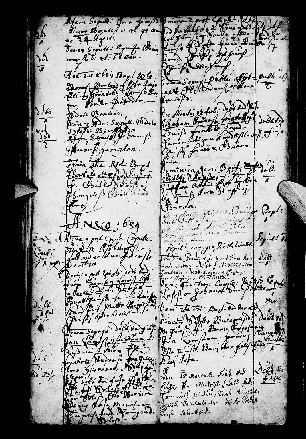 Os sokneprestembete, SAB/A-99929: Parish register (official) no. A 3, 1669-1760, p. 17