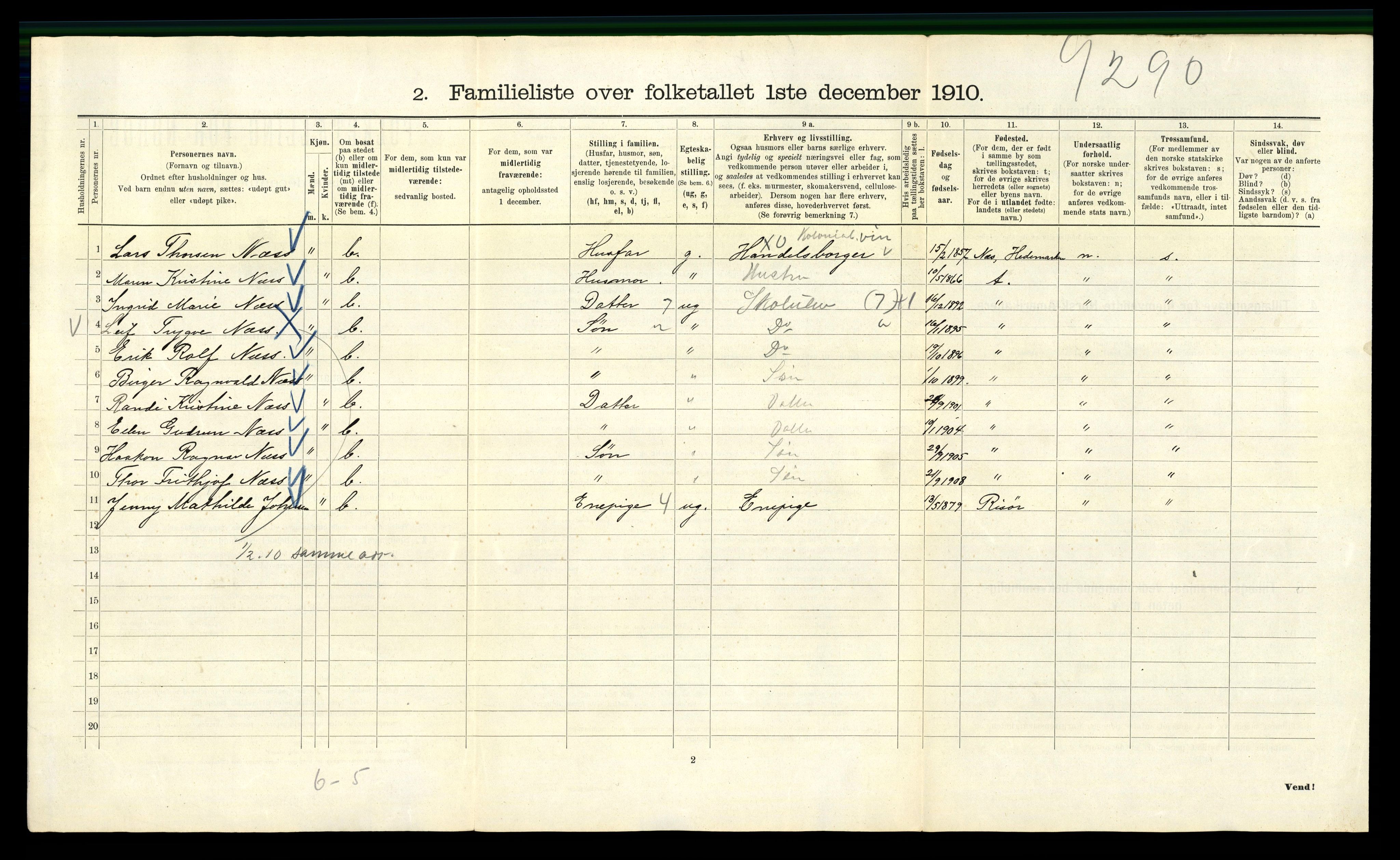 RA, 1910 census for Kristiania, 1910, p. 103186