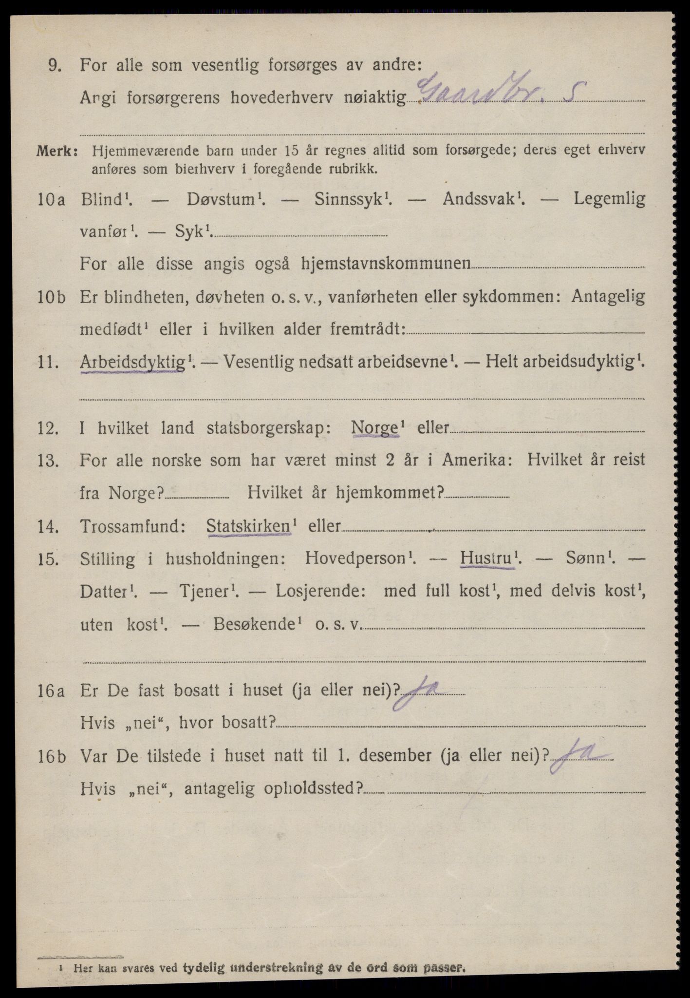 SAT, 1920 census for Stranda, 1920, p. 550