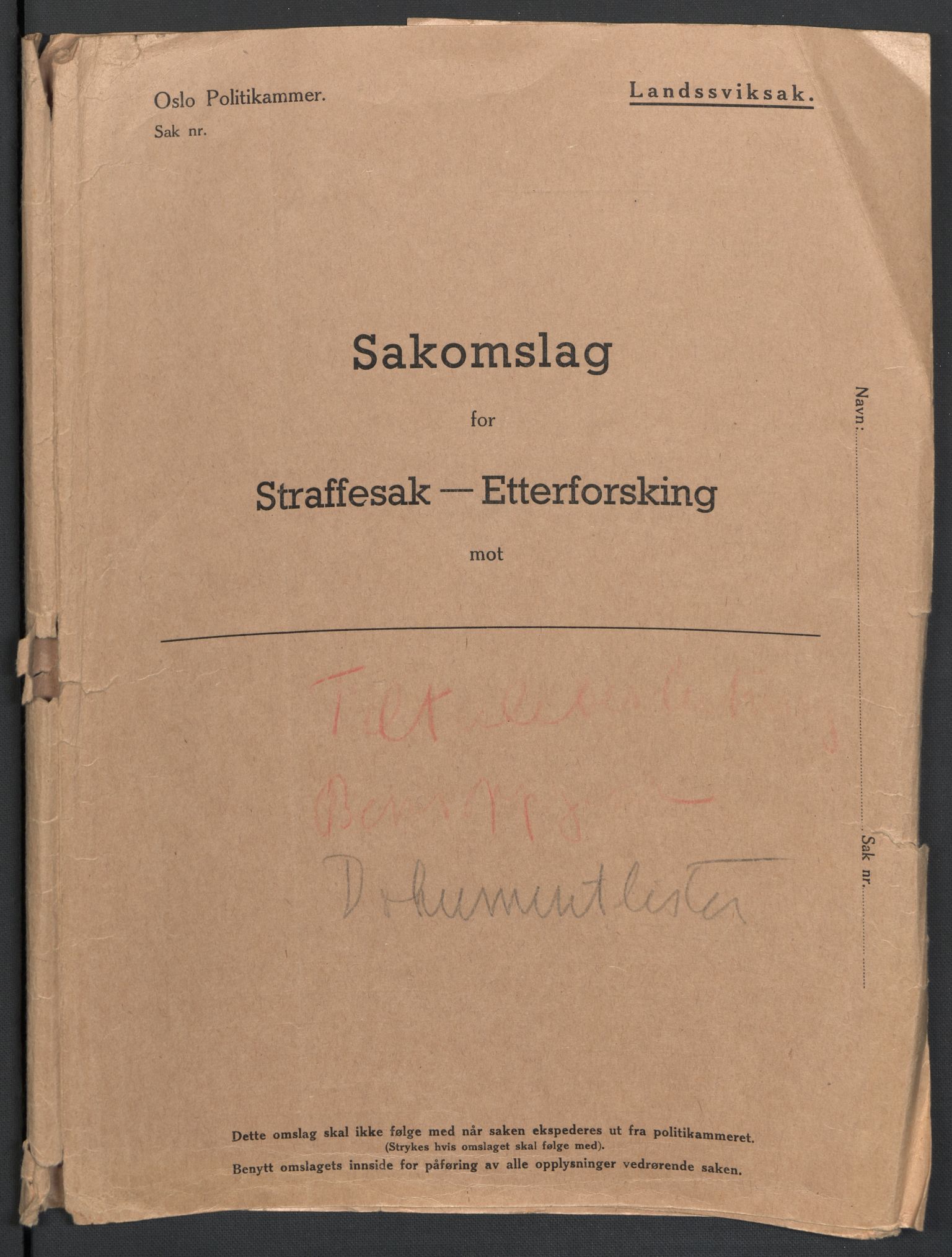 Landssvikarkivet, Oslo politikammer, RA/S-3138-01/D/Da/L0003: Dnr. 29, 1945, p. 1433