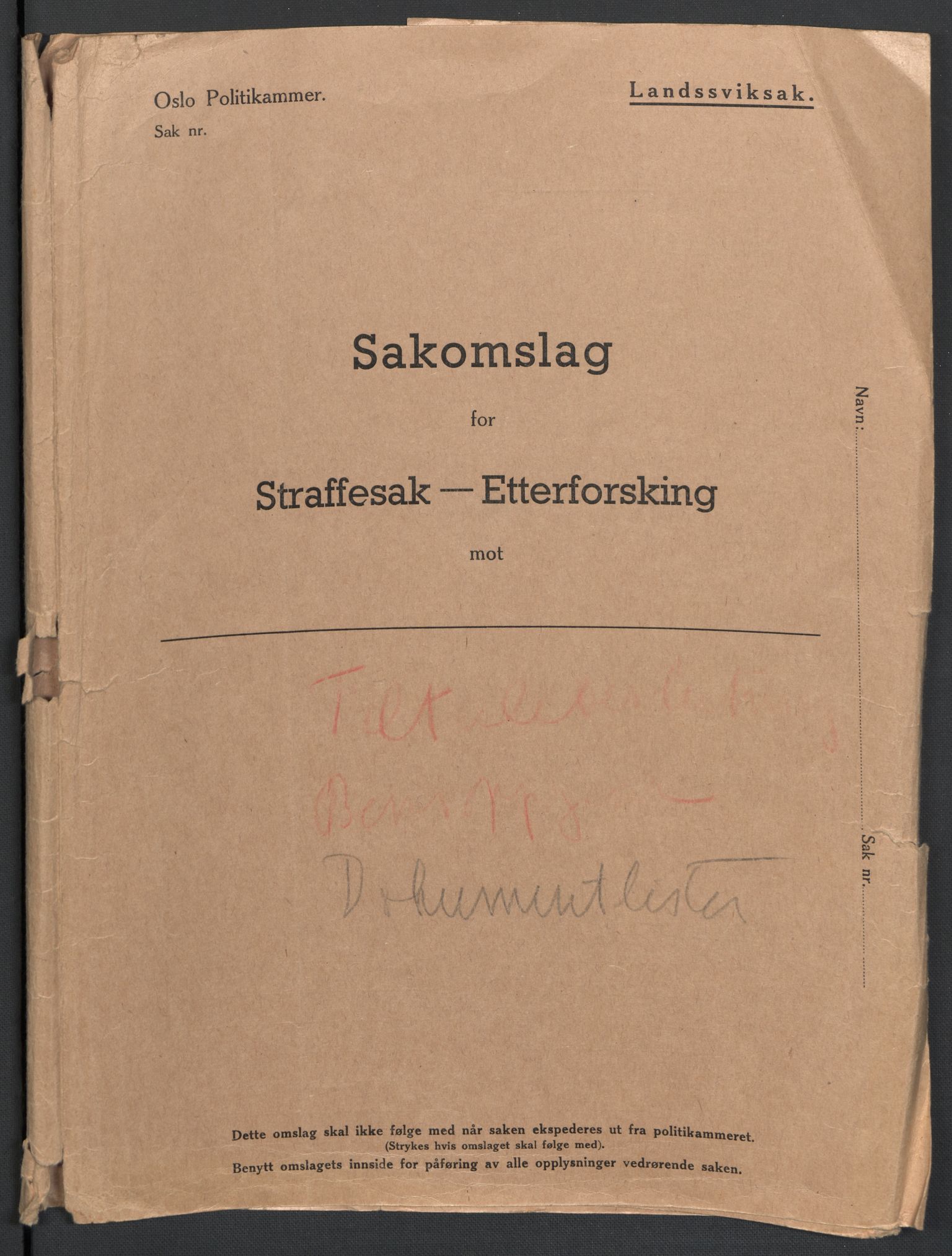 Landssvikarkivet, Oslo politikammer, AV/RA-S-3138-01/D/Da/L0003: Dnr. 29, 1945, p. 1433