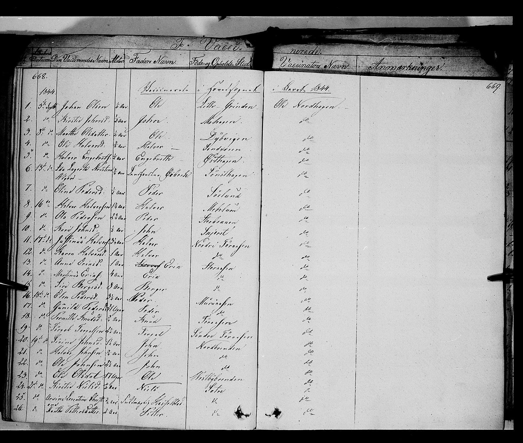 Trysil prestekontor, SAH/PREST-046/H/Ha/Haa/L0004: Parish register (official) no. 4 /1, 1842-1850, p. 668-669