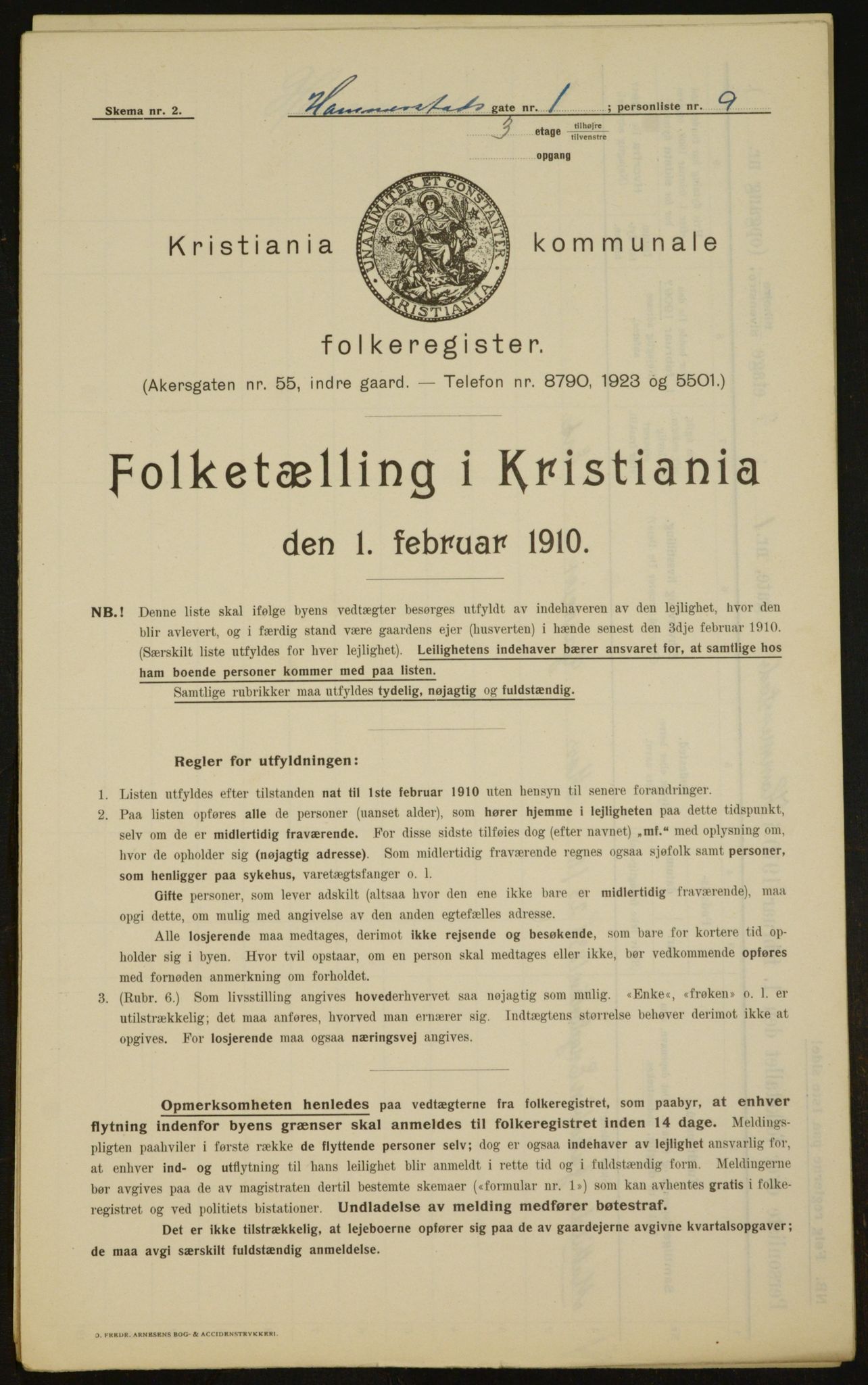 OBA, Municipal Census 1910 for Kristiania, 1910, p. 32369