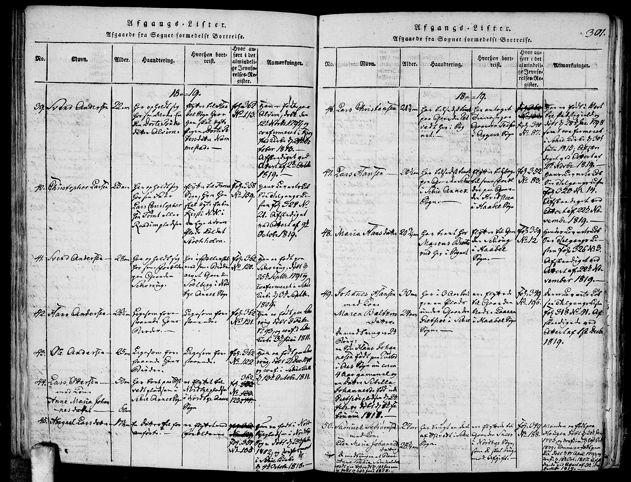 Kråkstad prestekontor Kirkebøker, AV/SAO-A-10125a/F/Fa/L0003: Parish register (official) no. I 3, 1813-1824, p. 301