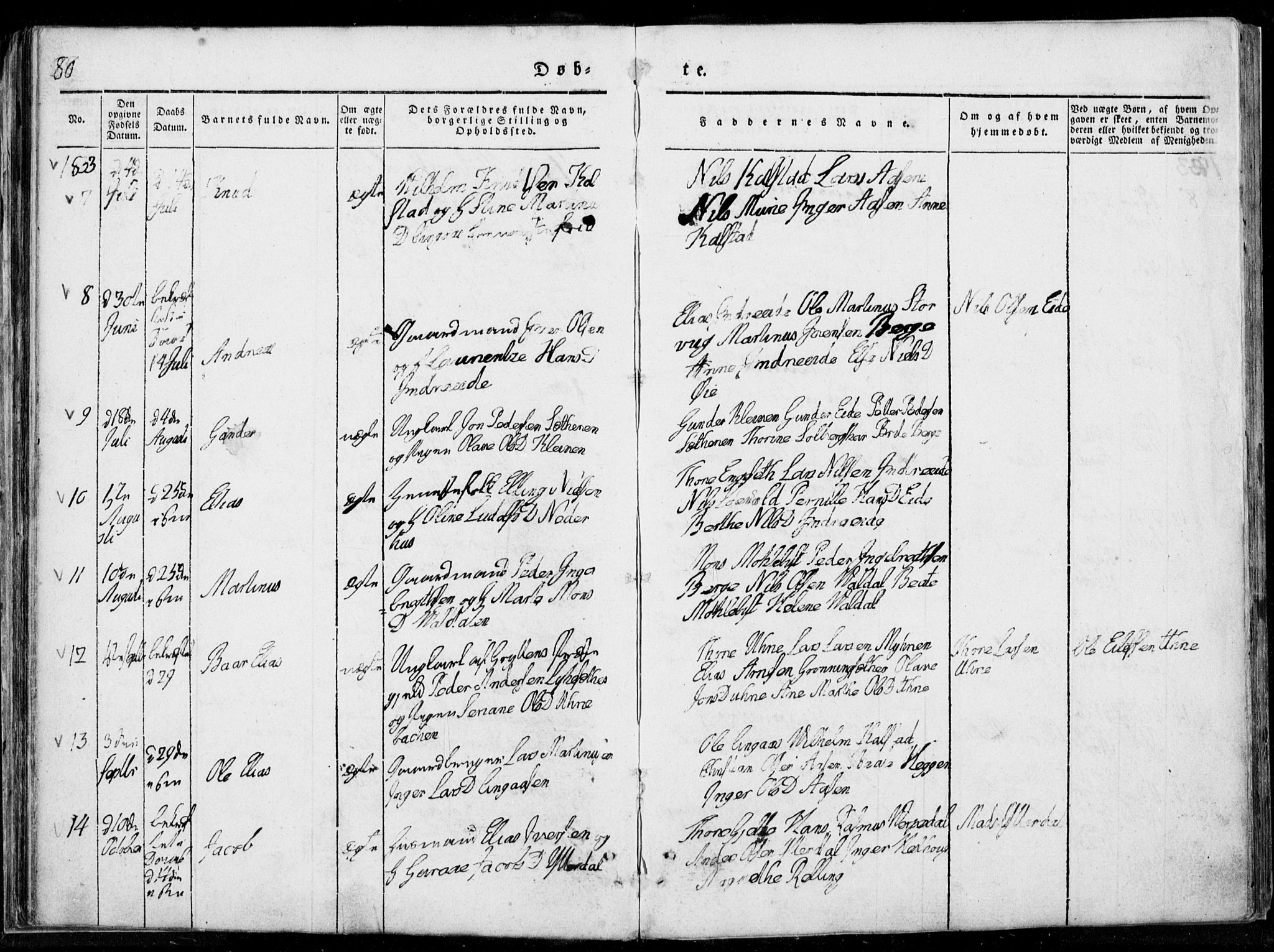 Ministerialprotokoller, klokkerbøker og fødselsregistre - Møre og Romsdal, SAT/A-1454/519/L0247: Parish register (official) no. 519A06, 1827-1846, p. 80