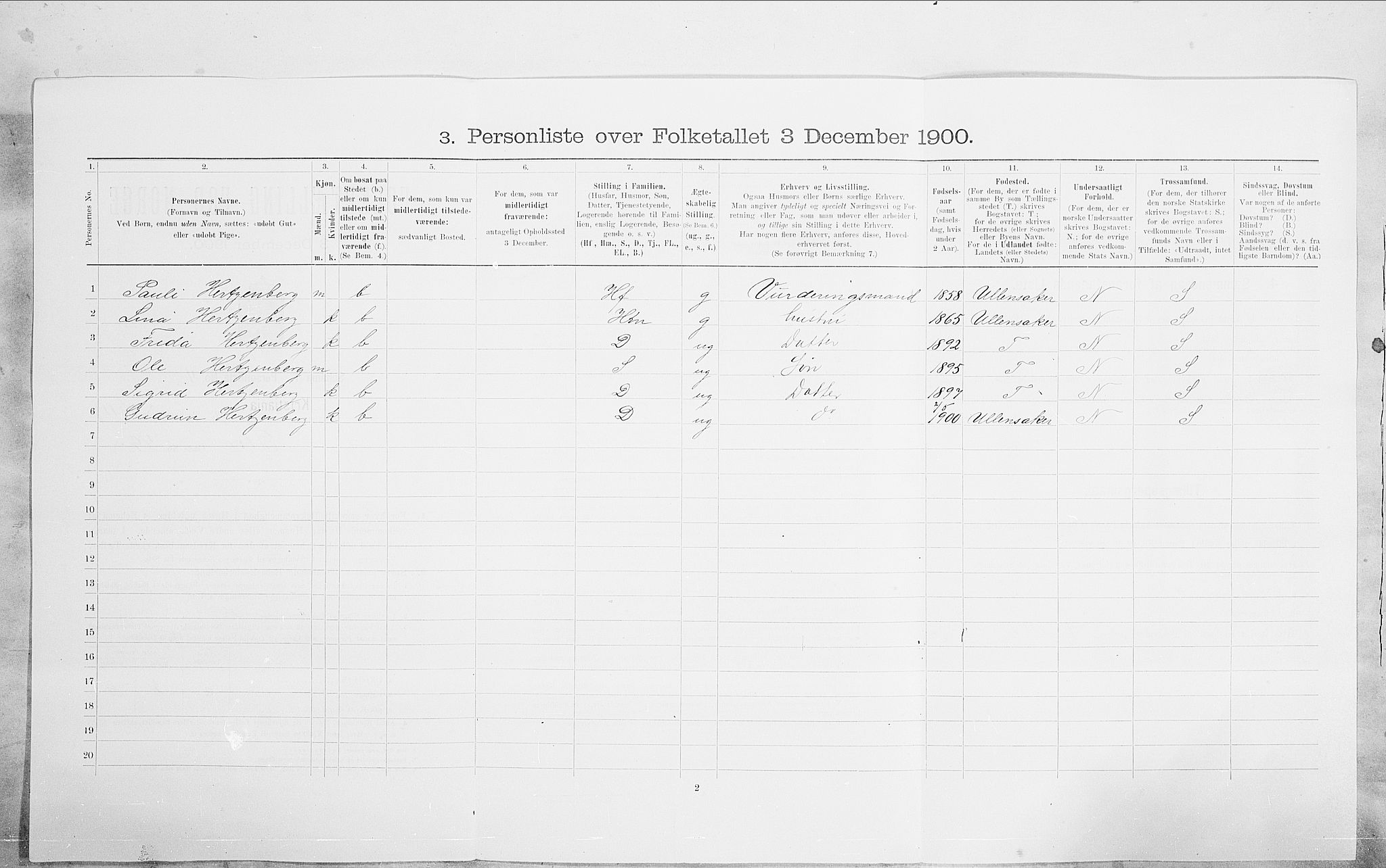 SAO, 1900 census for Kristiania, 1900, p. 92686