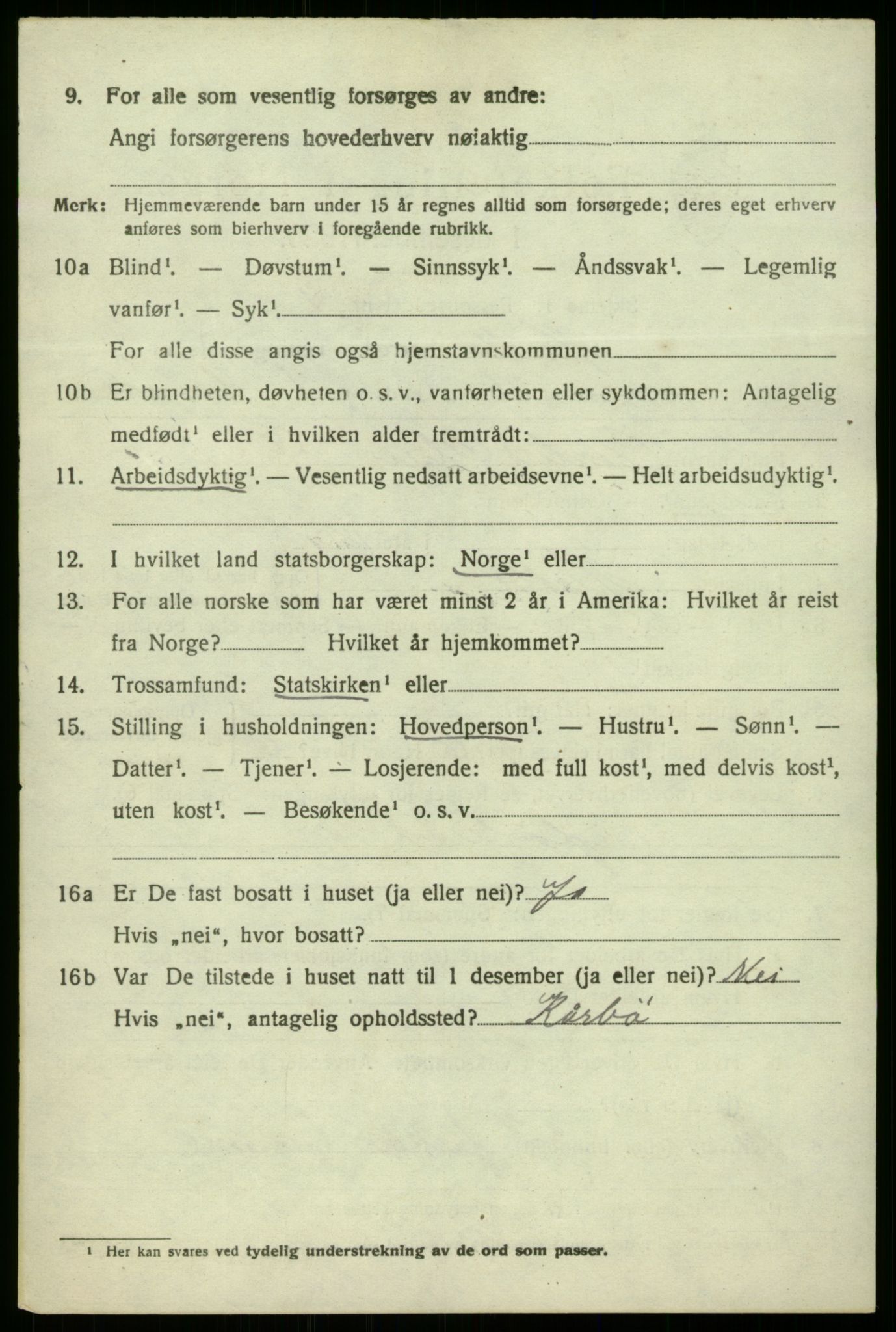 SAB, 1920 census for Herdla, 1920, p. 2378