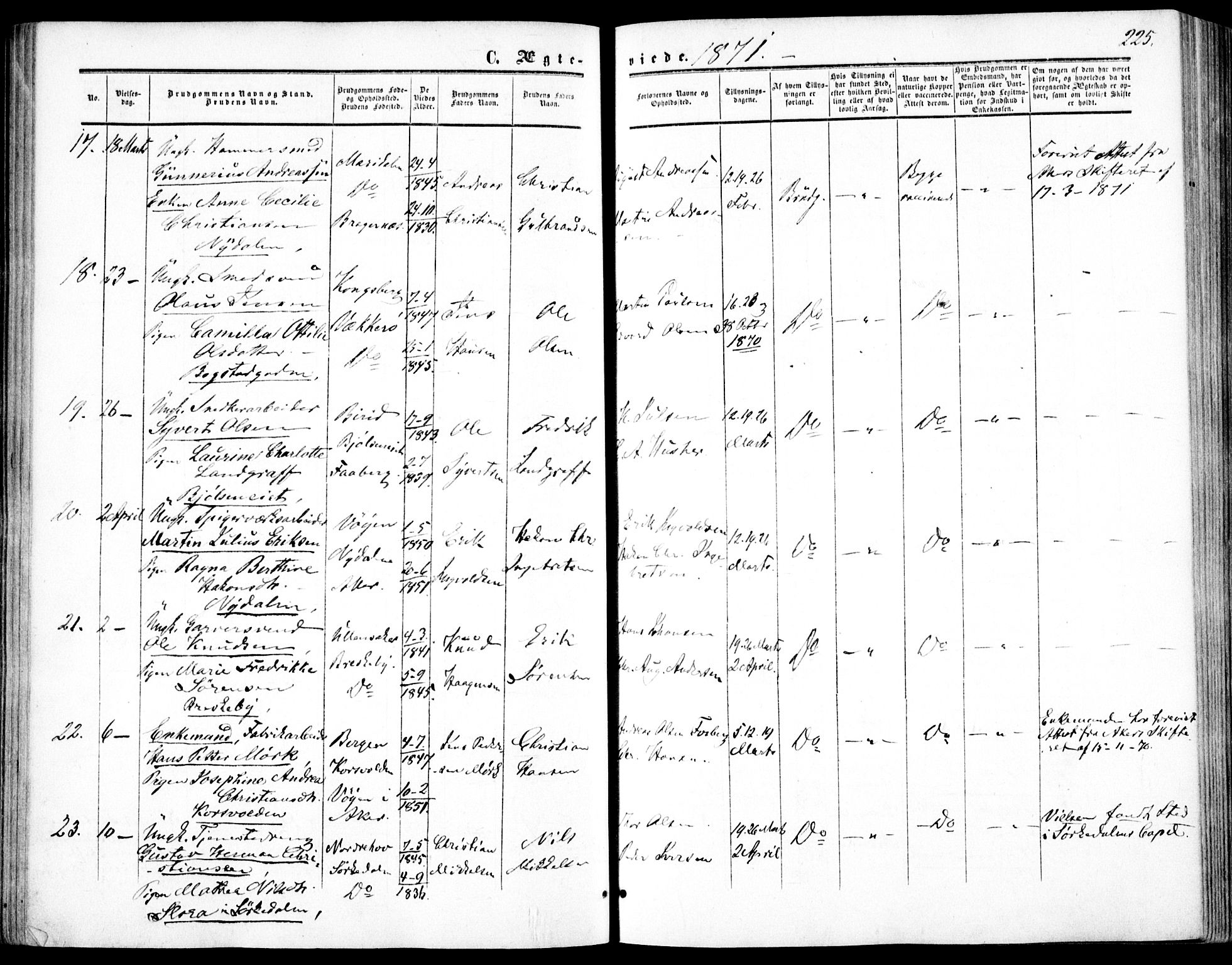 Vestre Aker prestekontor Kirkebøker, SAO/A-10025/F/Fa/L0002: Parish register (official) no. 2, 1855-1877, p. 225