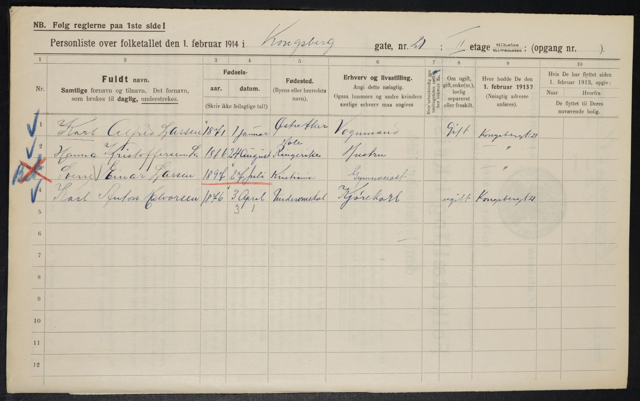 OBA, Municipal Census 1914 for Kristiania, 1914, p. 52904