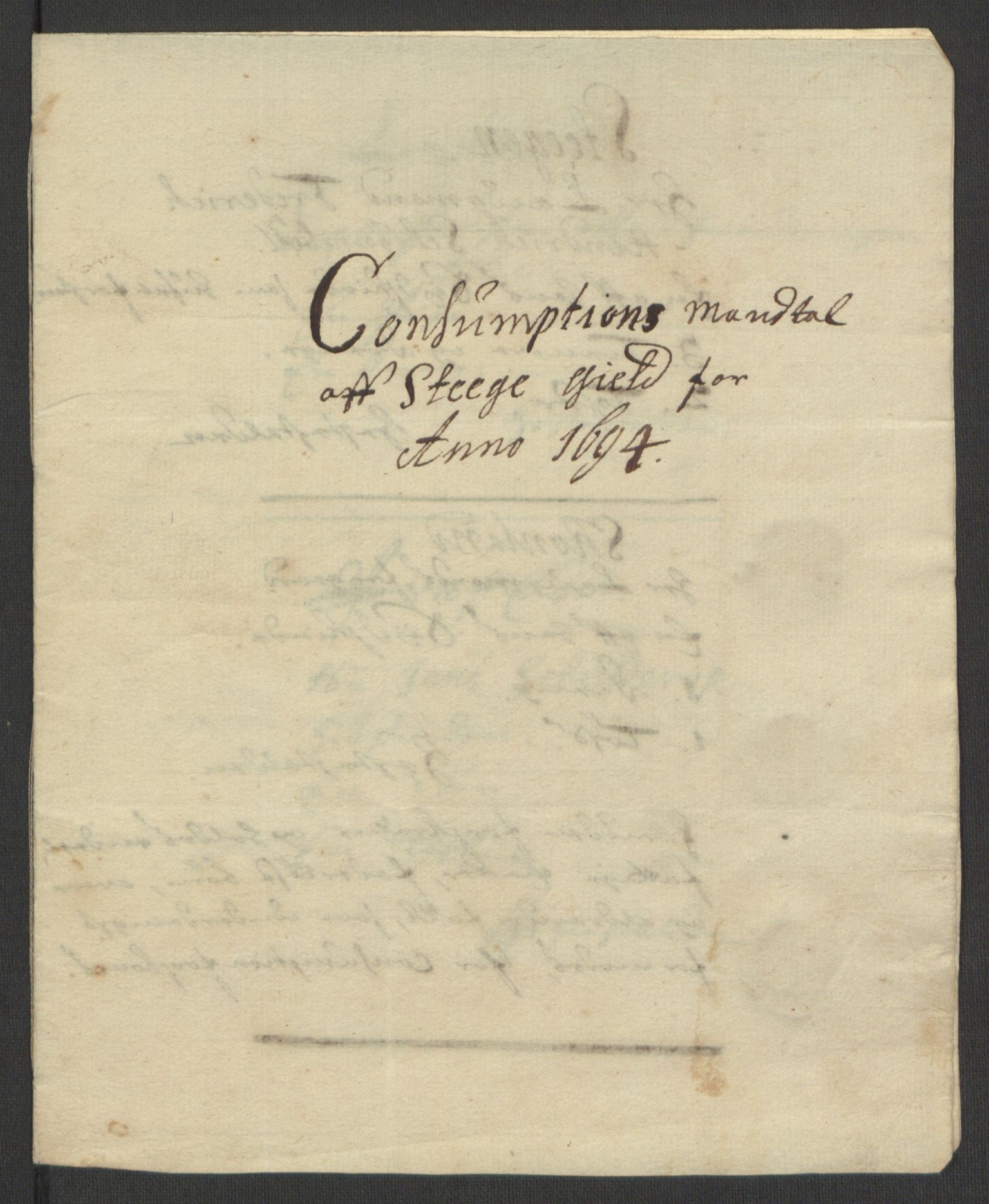 Rentekammeret inntil 1814, Reviderte regnskaper, Fogderegnskap, AV/RA-EA-4092/R66/L4578: Fogderegnskap Salten, 1694-1696, p. 65