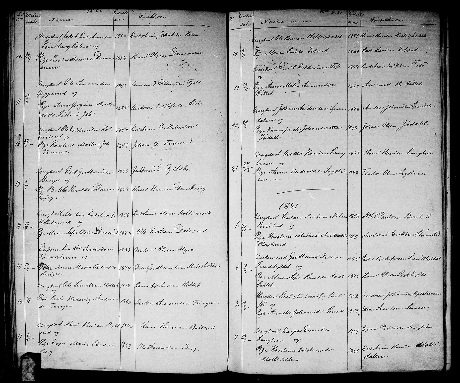 Aurskog prestekontor Kirkebøker, SAO/A-10304a/G/Ga/L0003: Parish register (copy) no. I 3, 1858-1883, p. 205