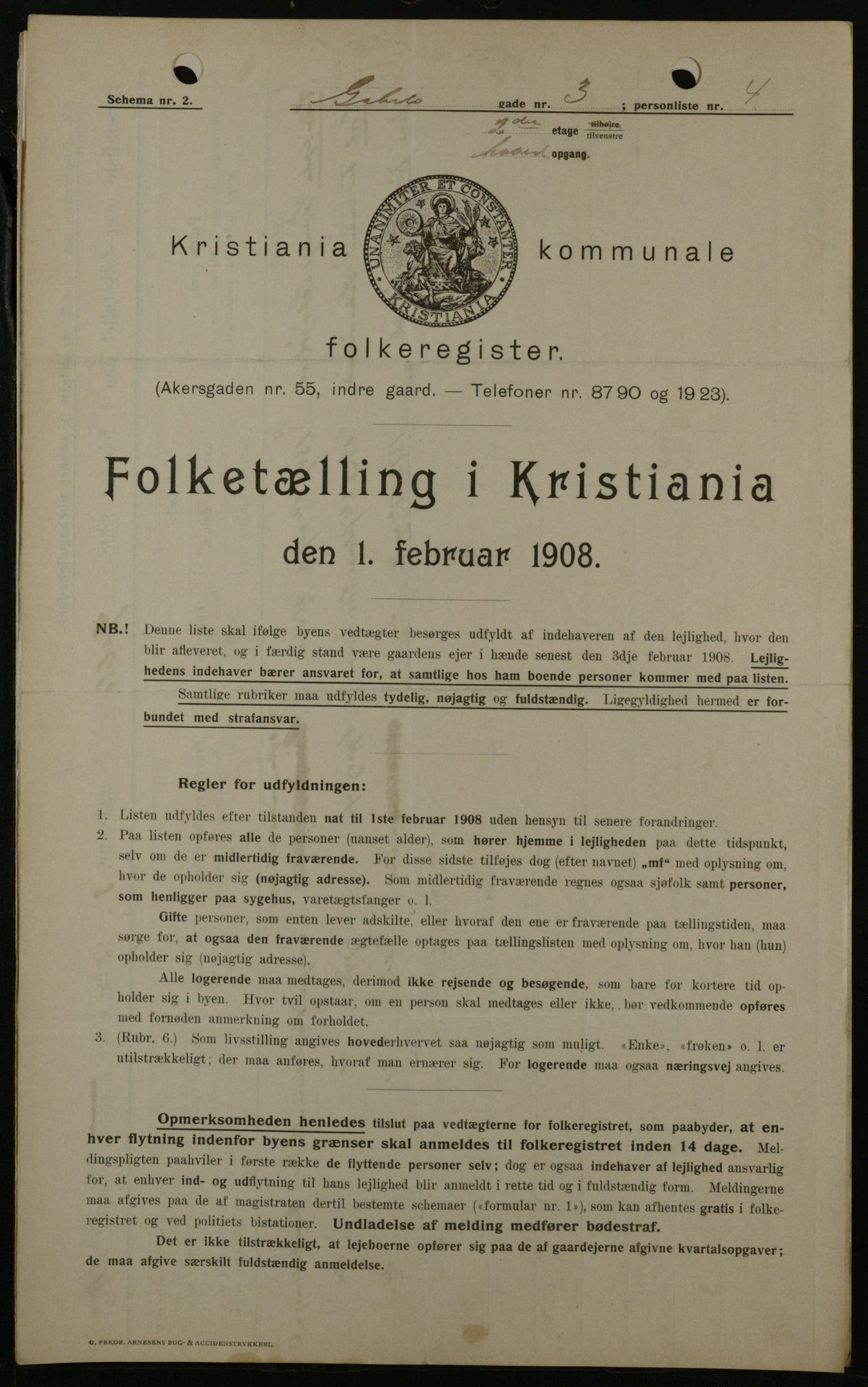 OBA, Municipal Census 1908 for Kristiania, 1908, p. 25748