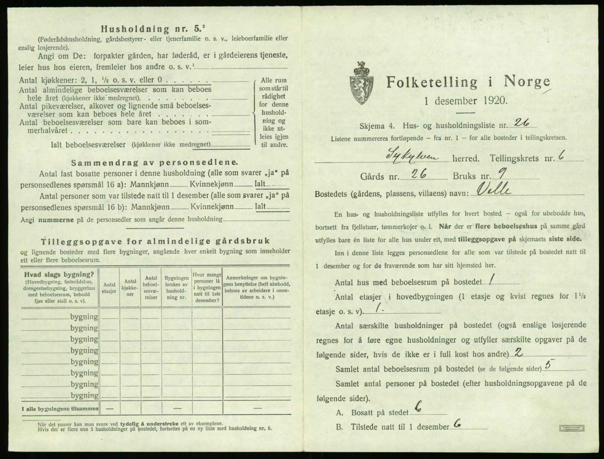 SAT, 1920 census for Sykkylven, 1920, p. 549