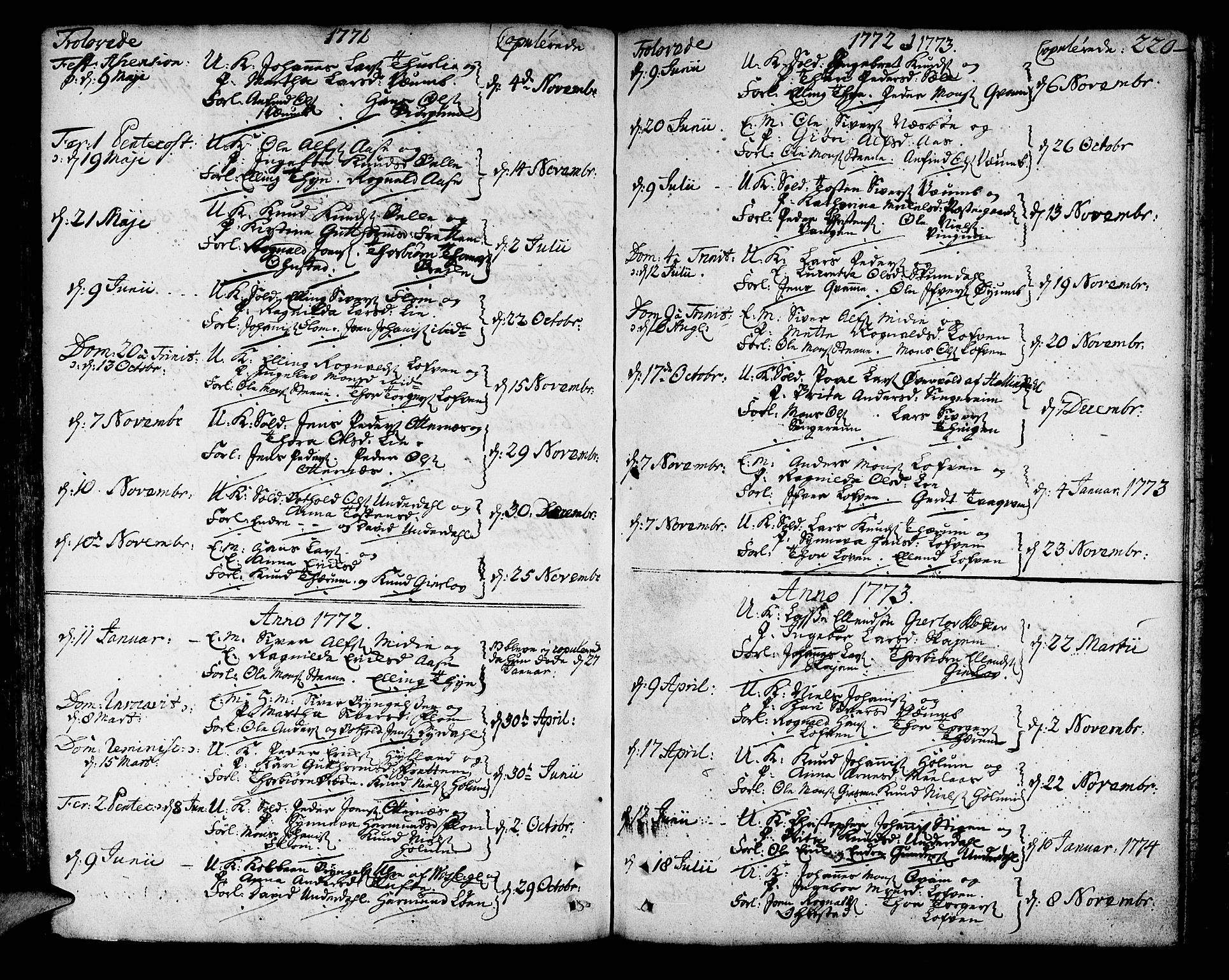 Aurland sokneprestembete, SAB/A-99937/H/Ha/Haa/L0004: Parish register (official) no. A 4, 1756-1801, p. 220