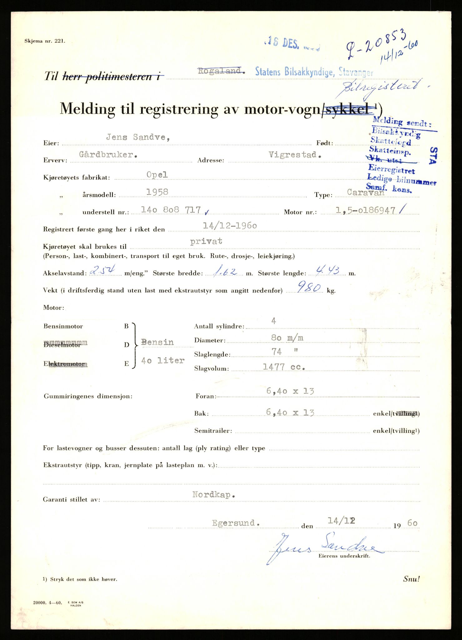 Stavanger trafikkstasjon, AV/SAST-A-101942/0/F/L0037: L-20500 - L-21499, 1930-1971, p. 1225