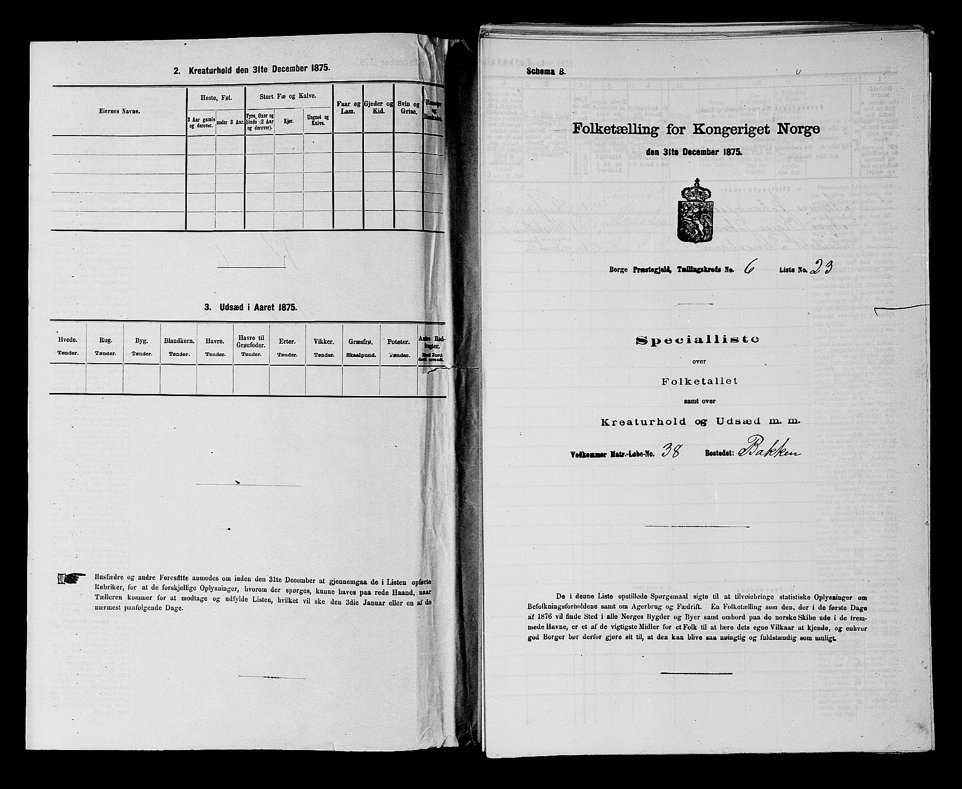 RA, 1875 census for 0113P Borge, 1875, p. 825