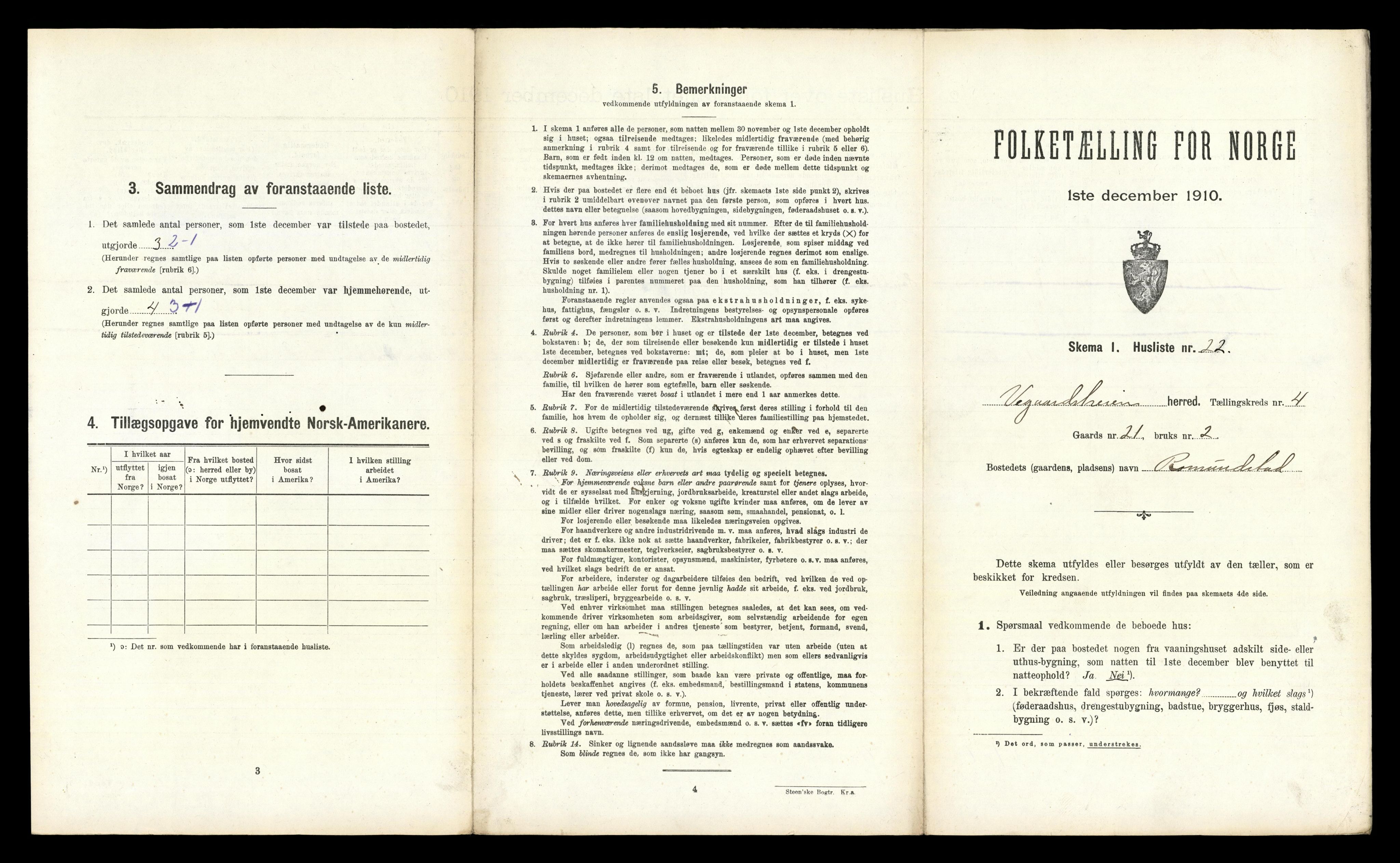 RA, 1910 census for Vegårshei, 1910, p. 196