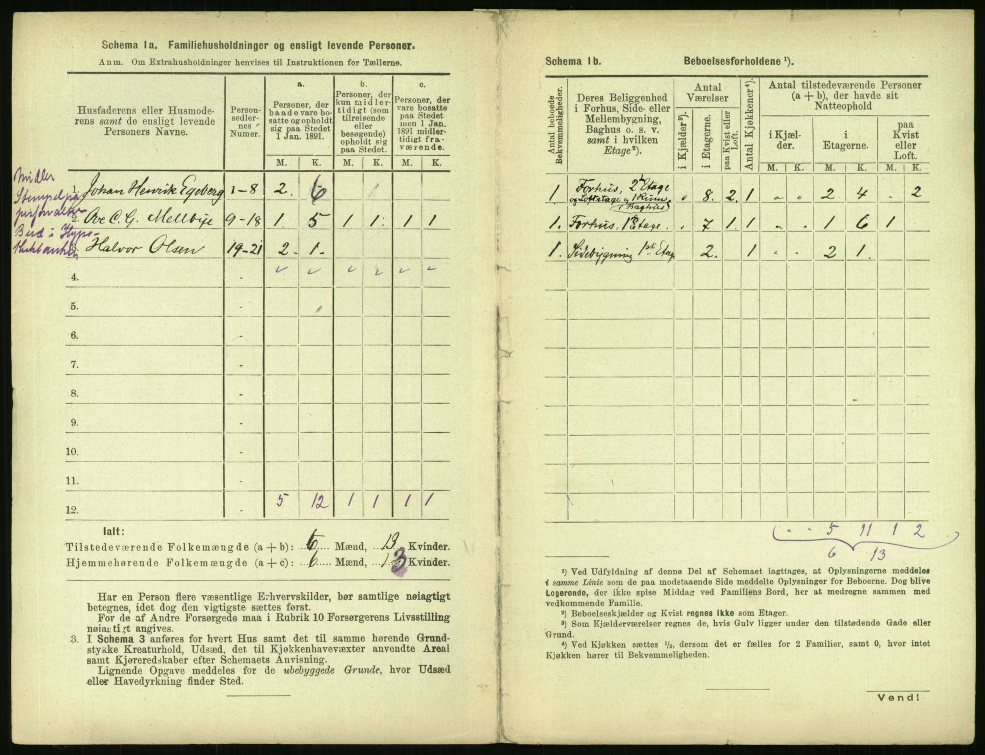 RA, 1891 census for 0301 Kristiania, 1891, p. 52925