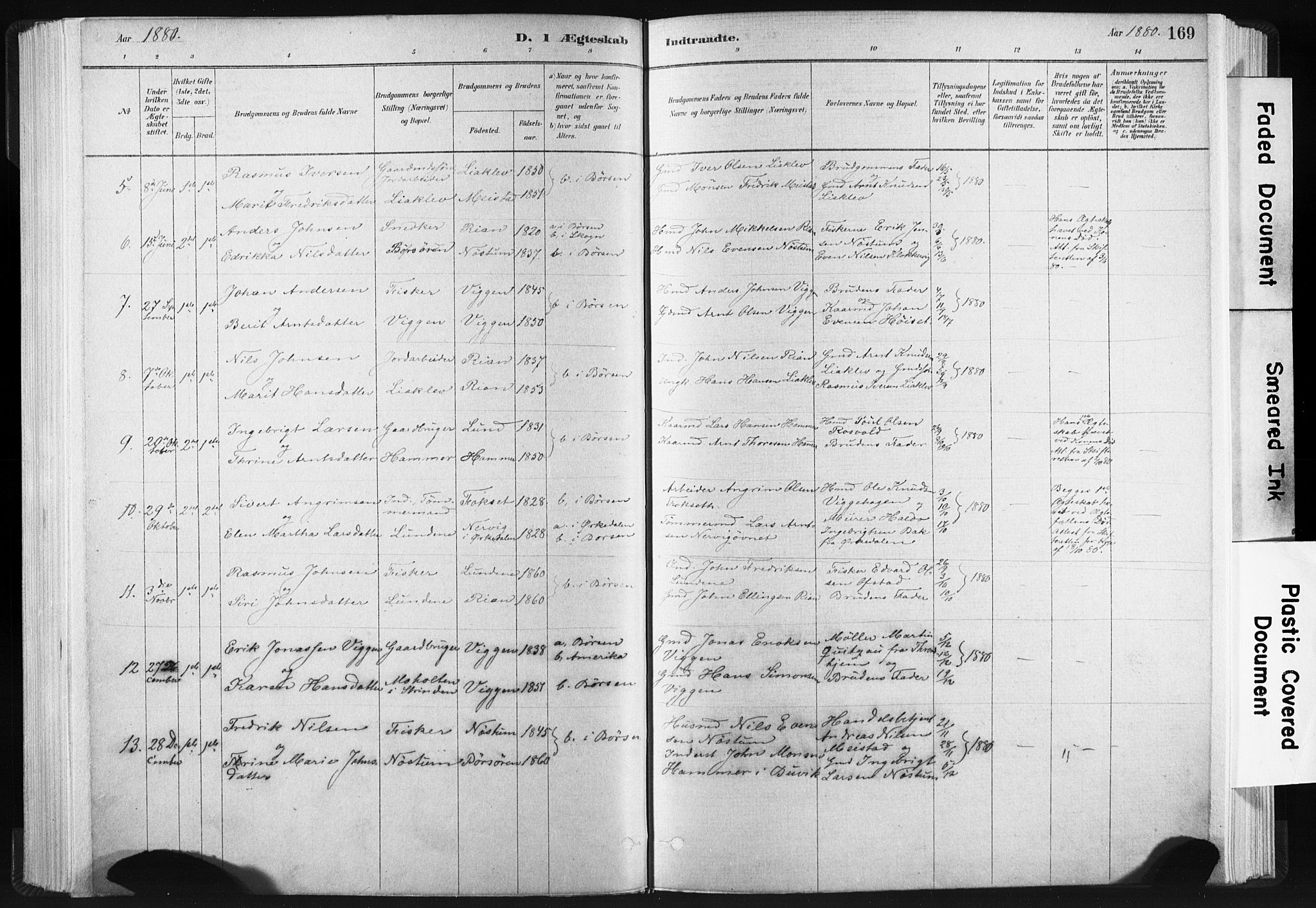 Ministerialprotokoller, klokkerbøker og fødselsregistre - Sør-Trøndelag, SAT/A-1456/665/L0773: Parish register (official) no. 665A08, 1879-1905, p. 169