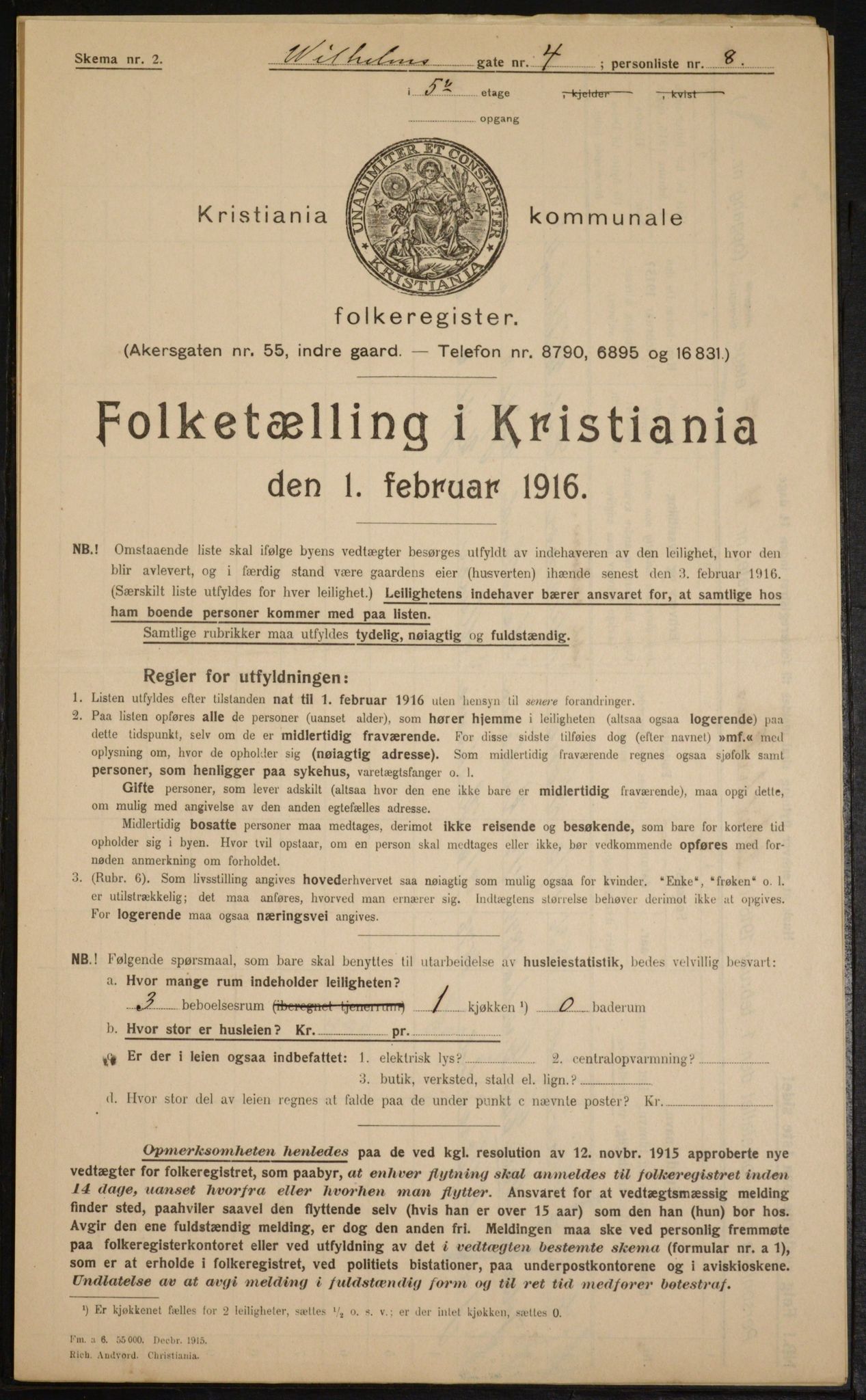 OBA, Municipal Census 1916 for Kristiania, 1916, p. 131858