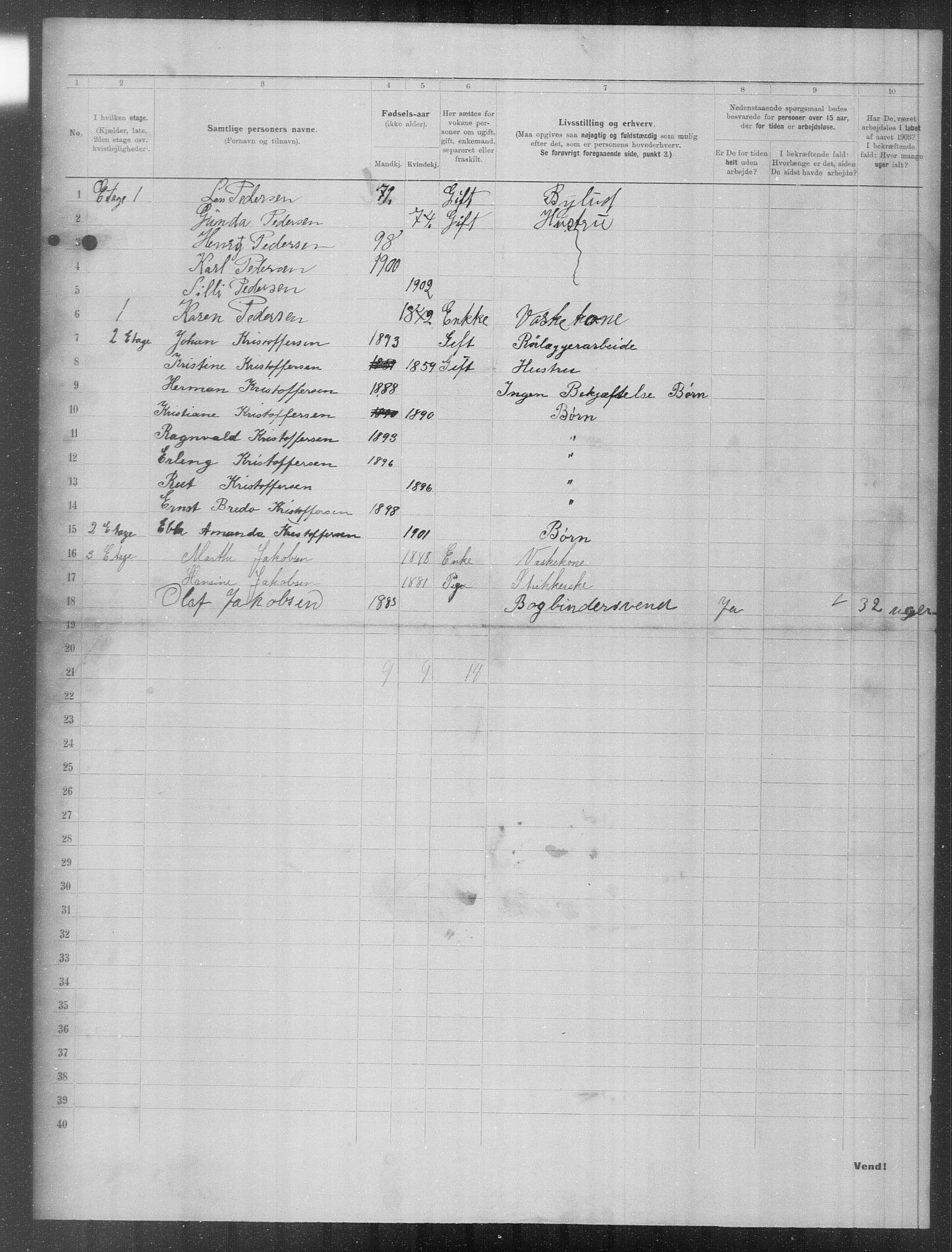 OBA, Municipal Census 1903 for Kristiania, 1903, p. 20111